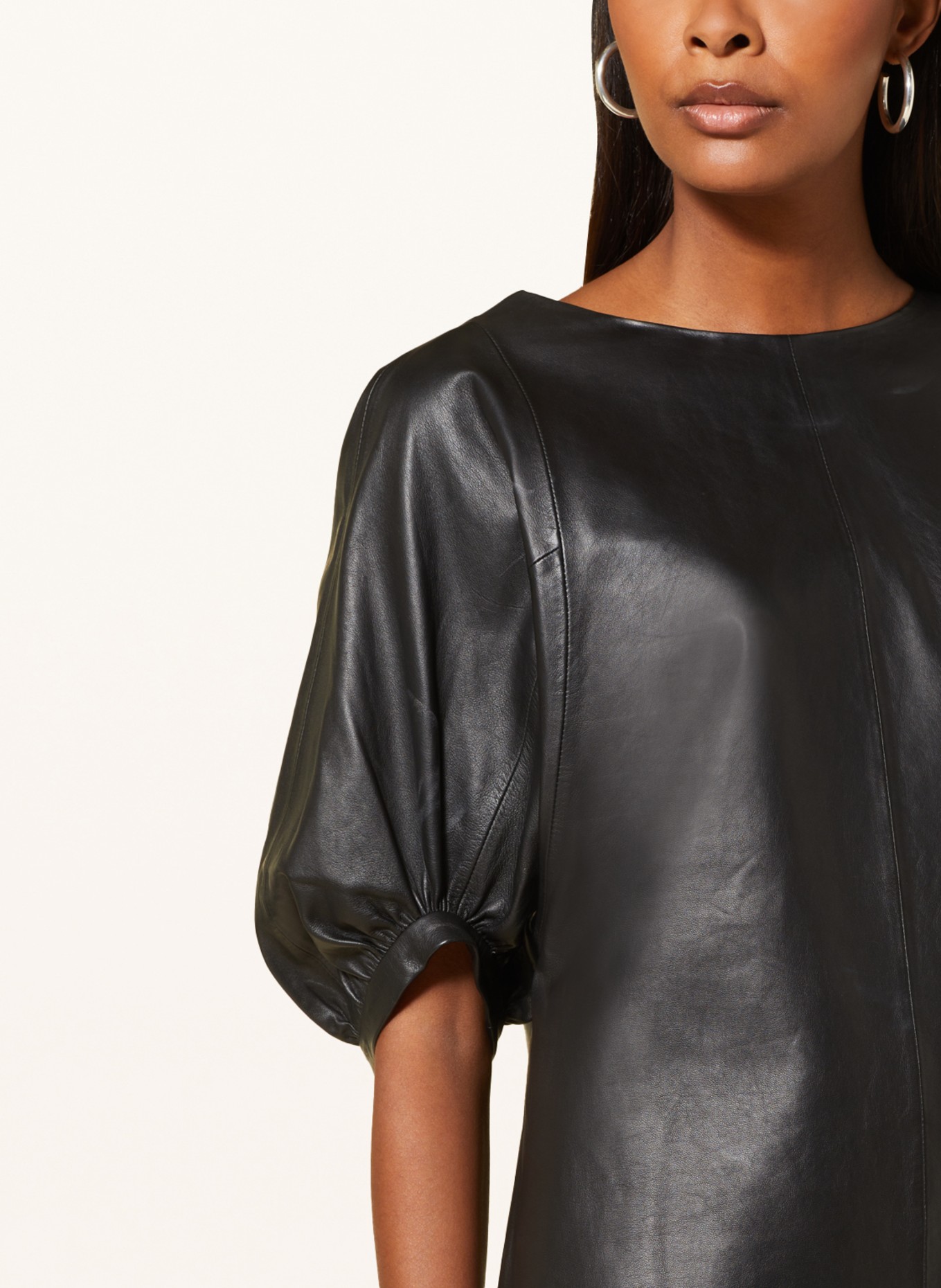 RIANI Shirt blouse made of leather, Color: BLACK (Image 4)