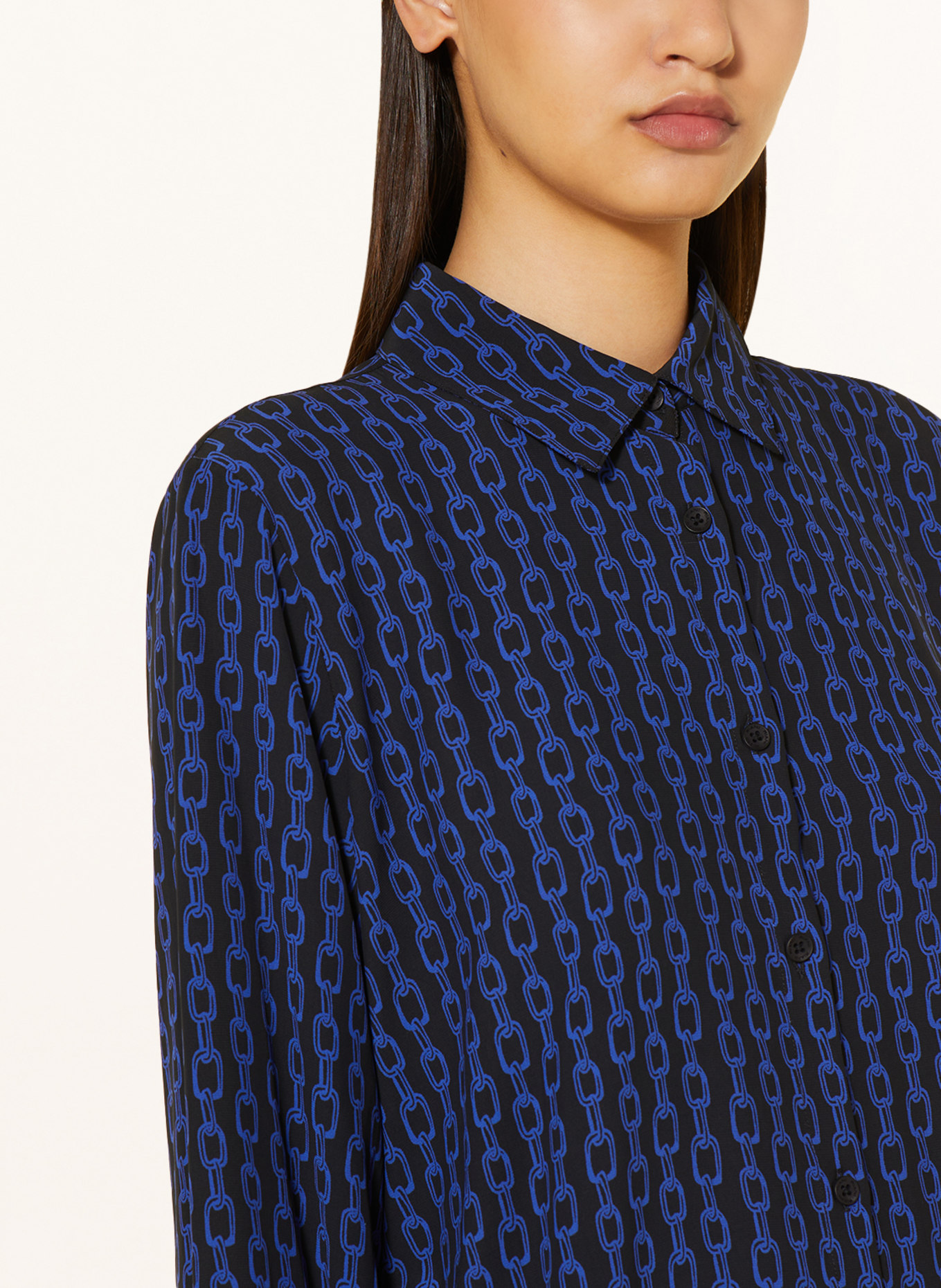 RIANI Shirt blouse, Color: BLACK/ BLUE (Image 4)