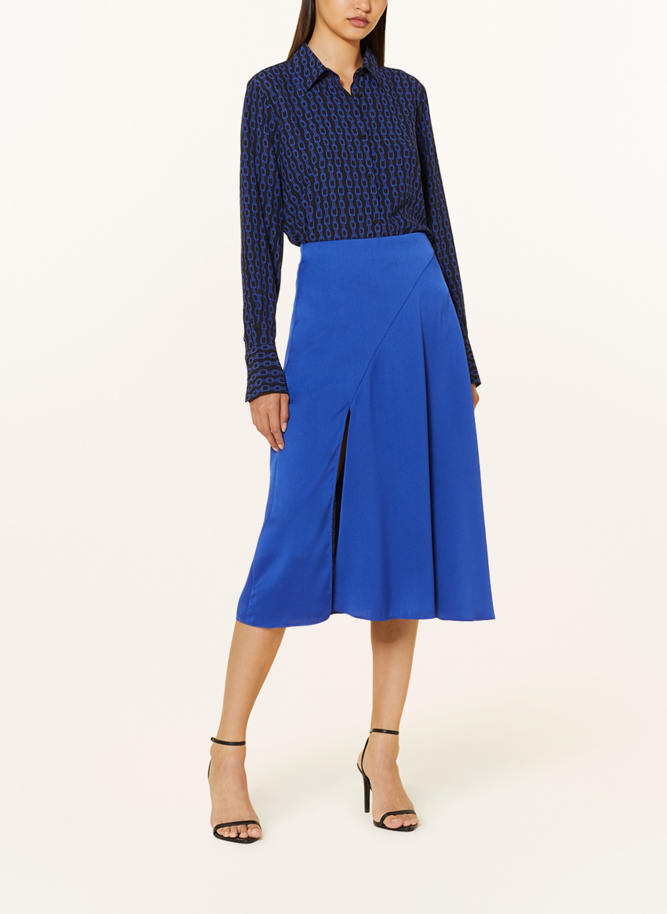 RIANI Satin skirt, Color: BLUE (Image 2)