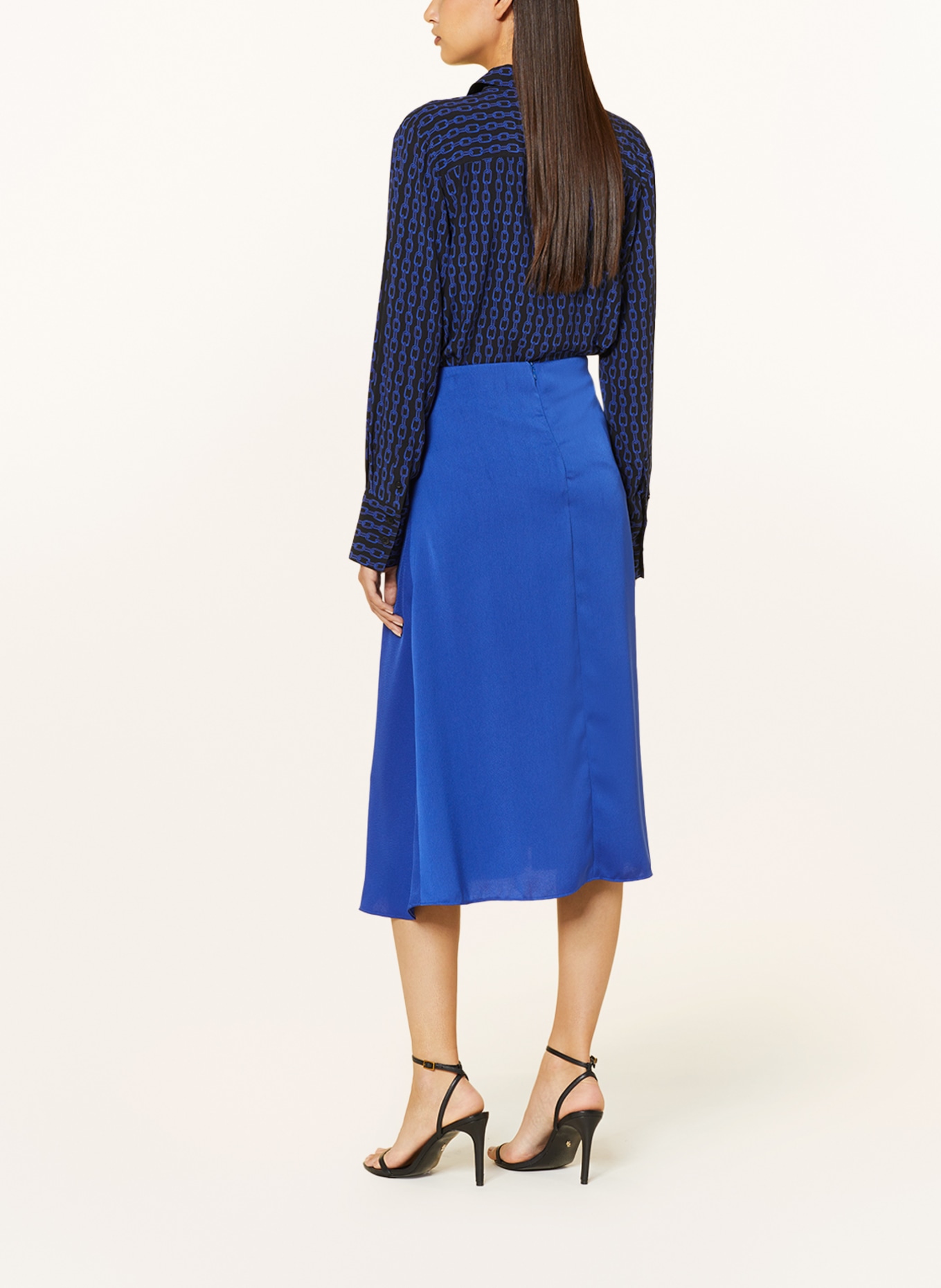 RIANI Satin skirt, Color: BLUE (Image 3)