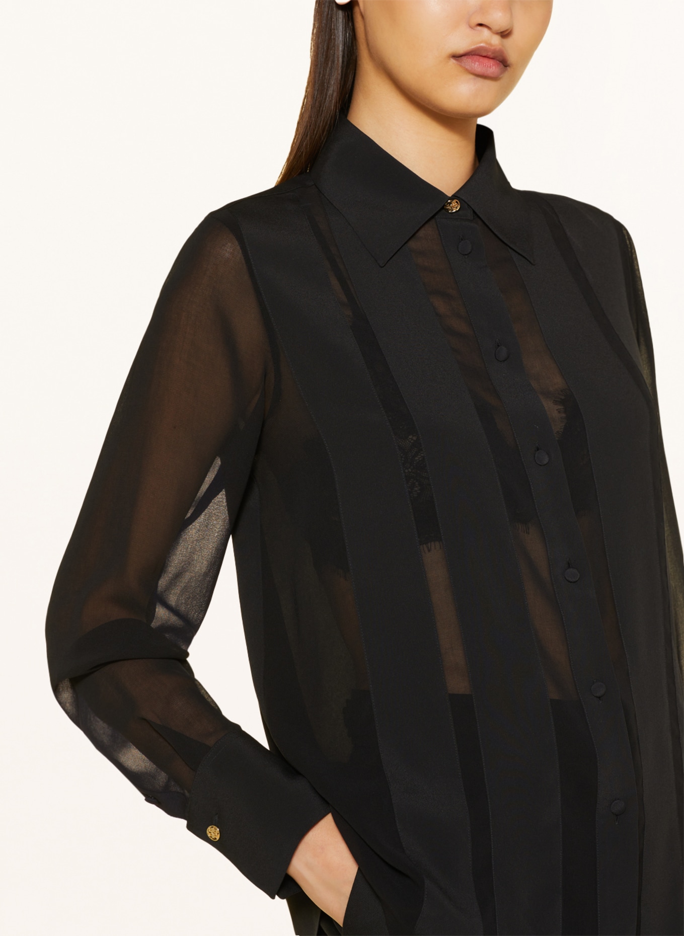 RIANI Shirt blouse with silk, Color: BLACK (Image 4)