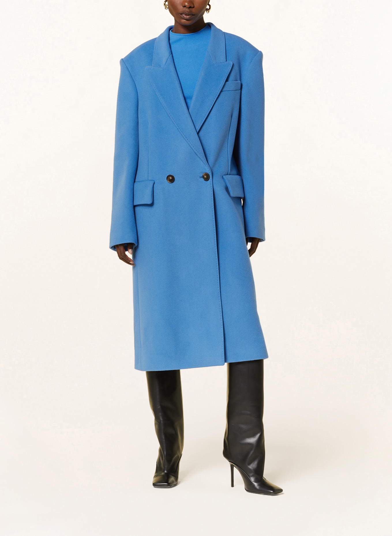 STELLA McCARTNEY Wool coat, Color: BLUE (Image 2)