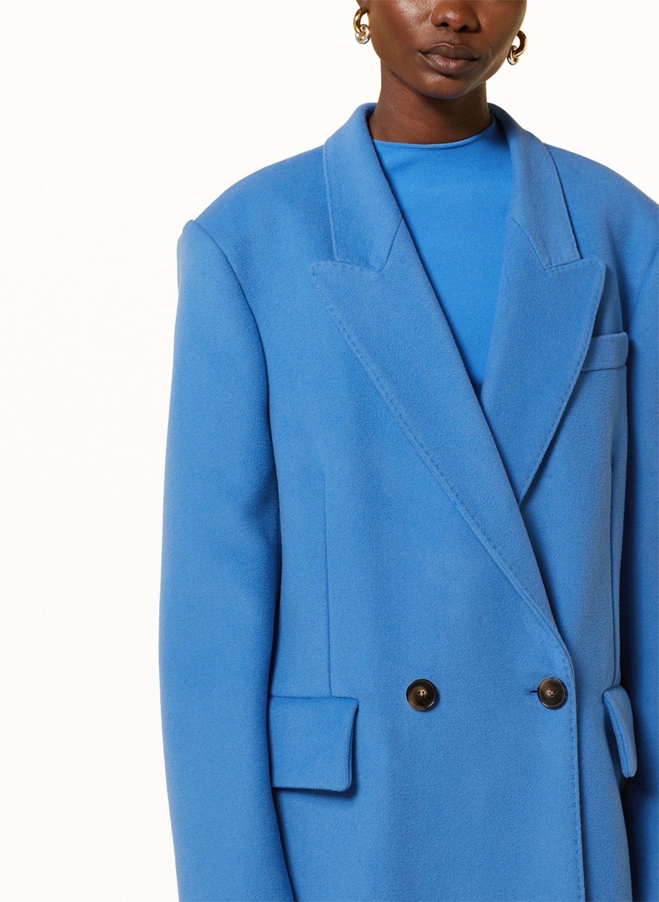 STELLA McCARTNEY Wool coat, Color: BLUE (Image 4)