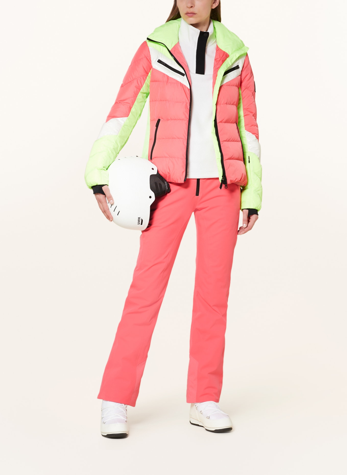 FIRE+ICE Down ski jacket FARINA3-D, Color: LIGHT GREEN/ WHITE/ LIGHT RED (Image 2)