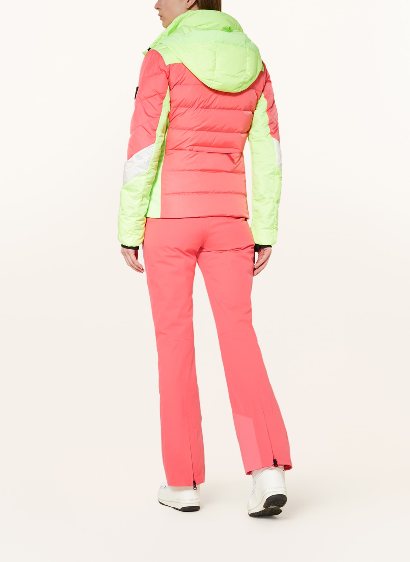 FIRE+ICE Down ski jacket FARINA3-D, Color: LIGHT GREEN/ WHITE/ LIGHT RED (Image 3)