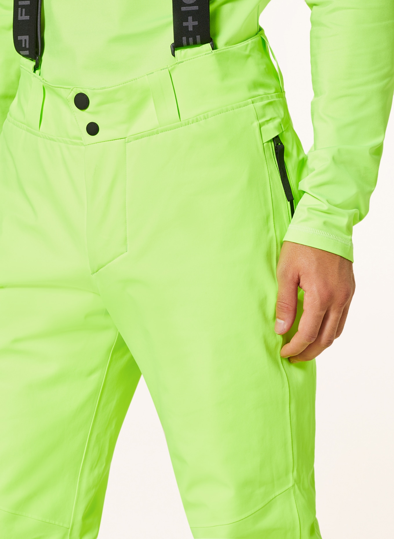 Bright green ski pants store