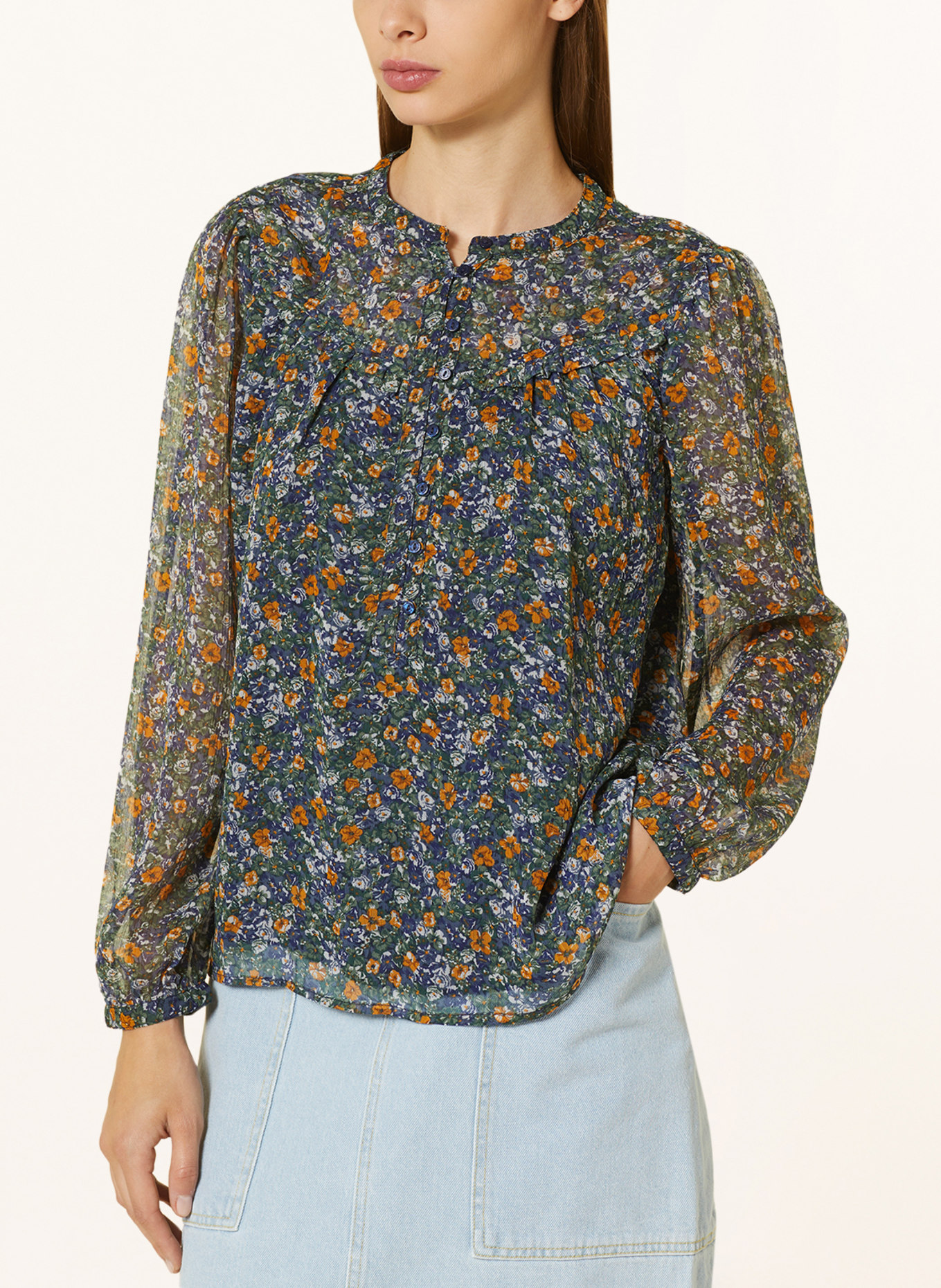 Pepe Jeans Shirt blouse ISEO, Color: TEAL/ ORANGE/ WHITE (Image 4)