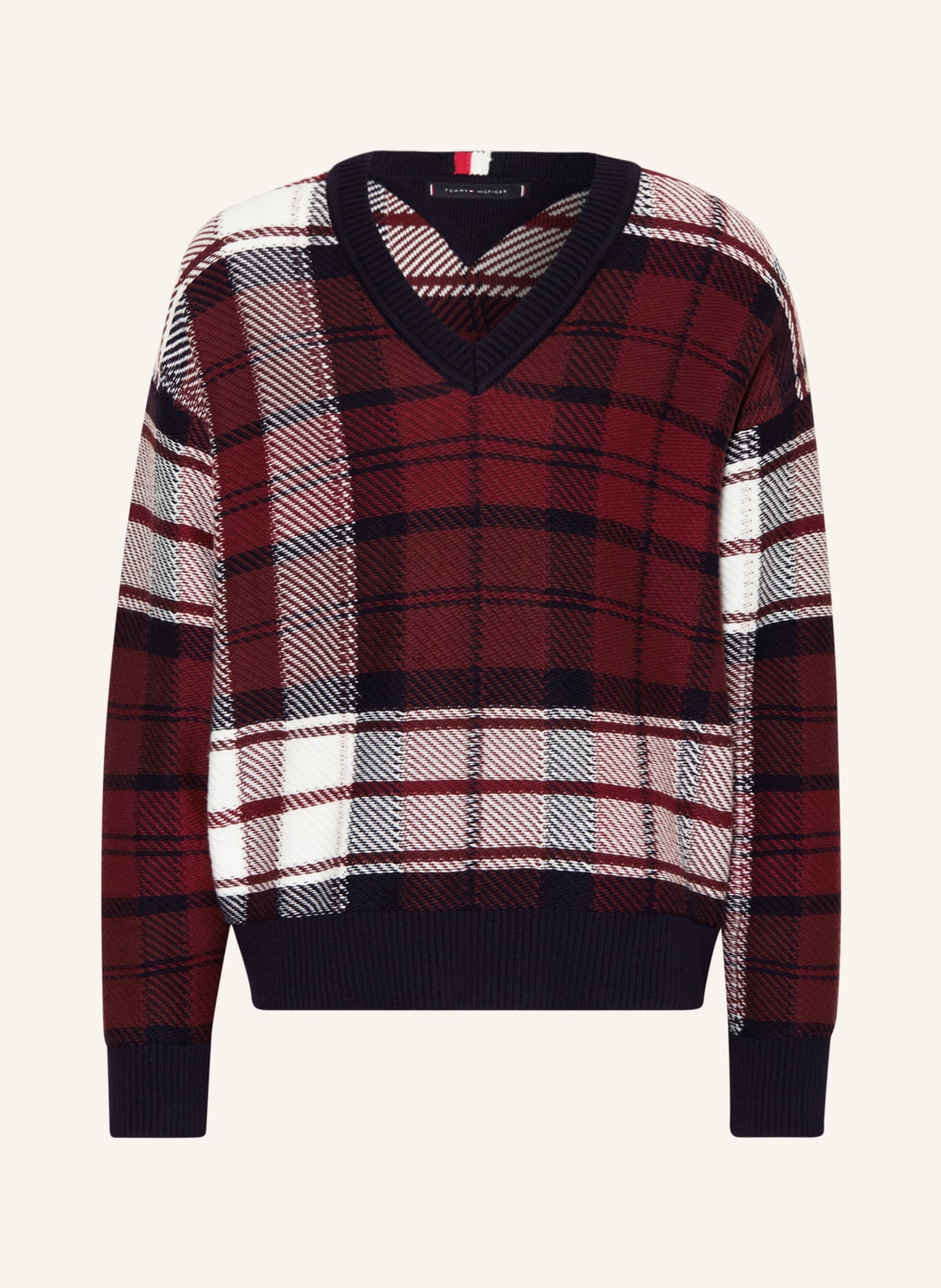 TOMMY HILFIGER Pullover, Farbe: DUNKELBLAU/ DUNKELROT/ WEISS (Bild 1)