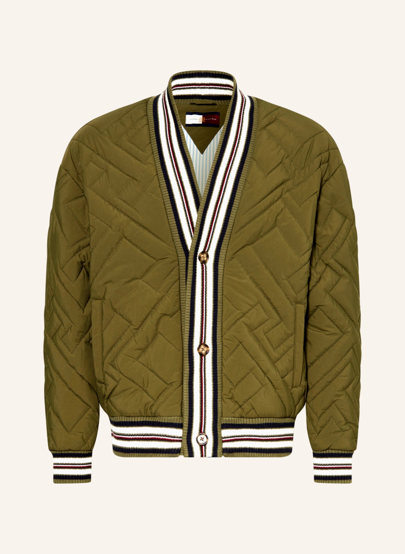TOMMY HILFIGER Quilted bomber jacket, Color: OLIVE (Image 1)