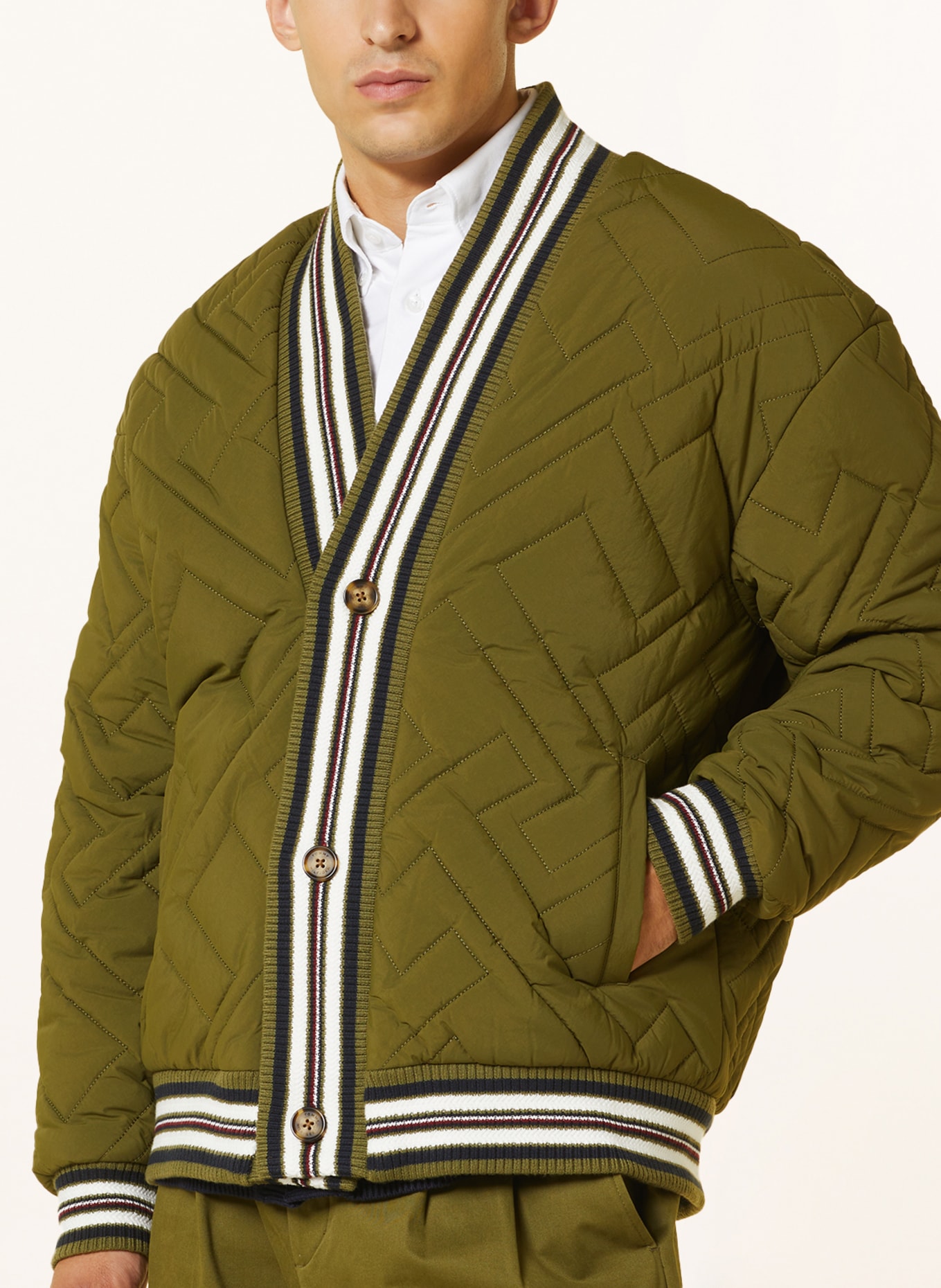 TOMMY HILFIGER Quilted bomber jacket, Color: OLIVE (Image 4)