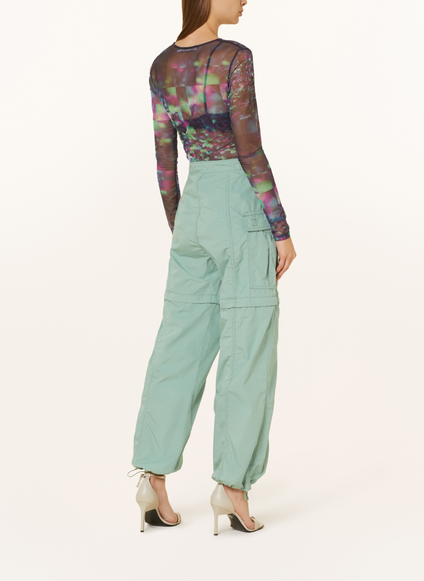 Calvin Klein Jeans Koszulka z długim rękawem z siateczki, Kolor: NIEBIESKI/ JASKRAWY ZIELONY/ FUKSJA (Obrazek 3)