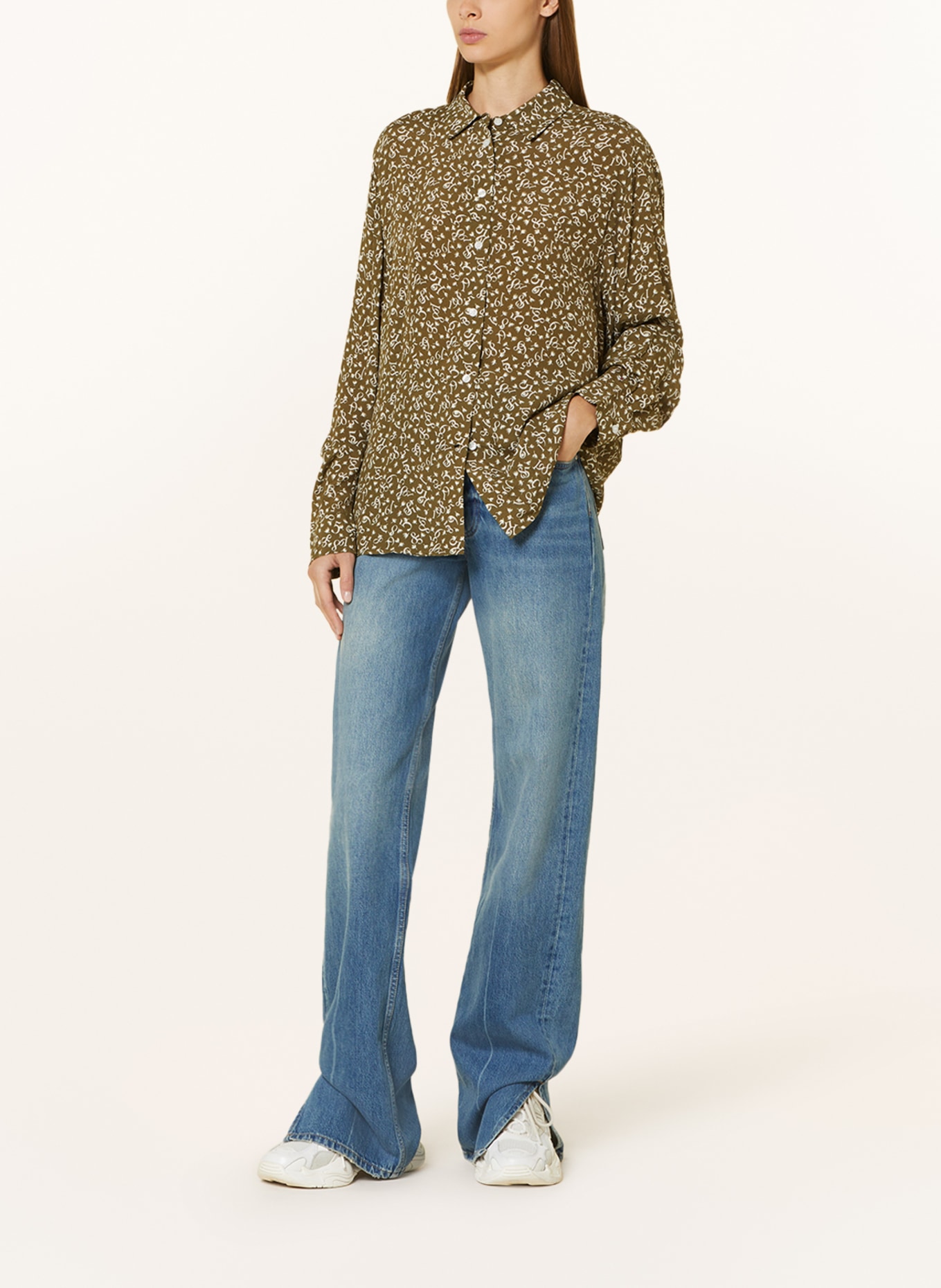 TOMMY HILFIGER Shirt blouse, Color: OLIVE/ ECRU (Image 2)