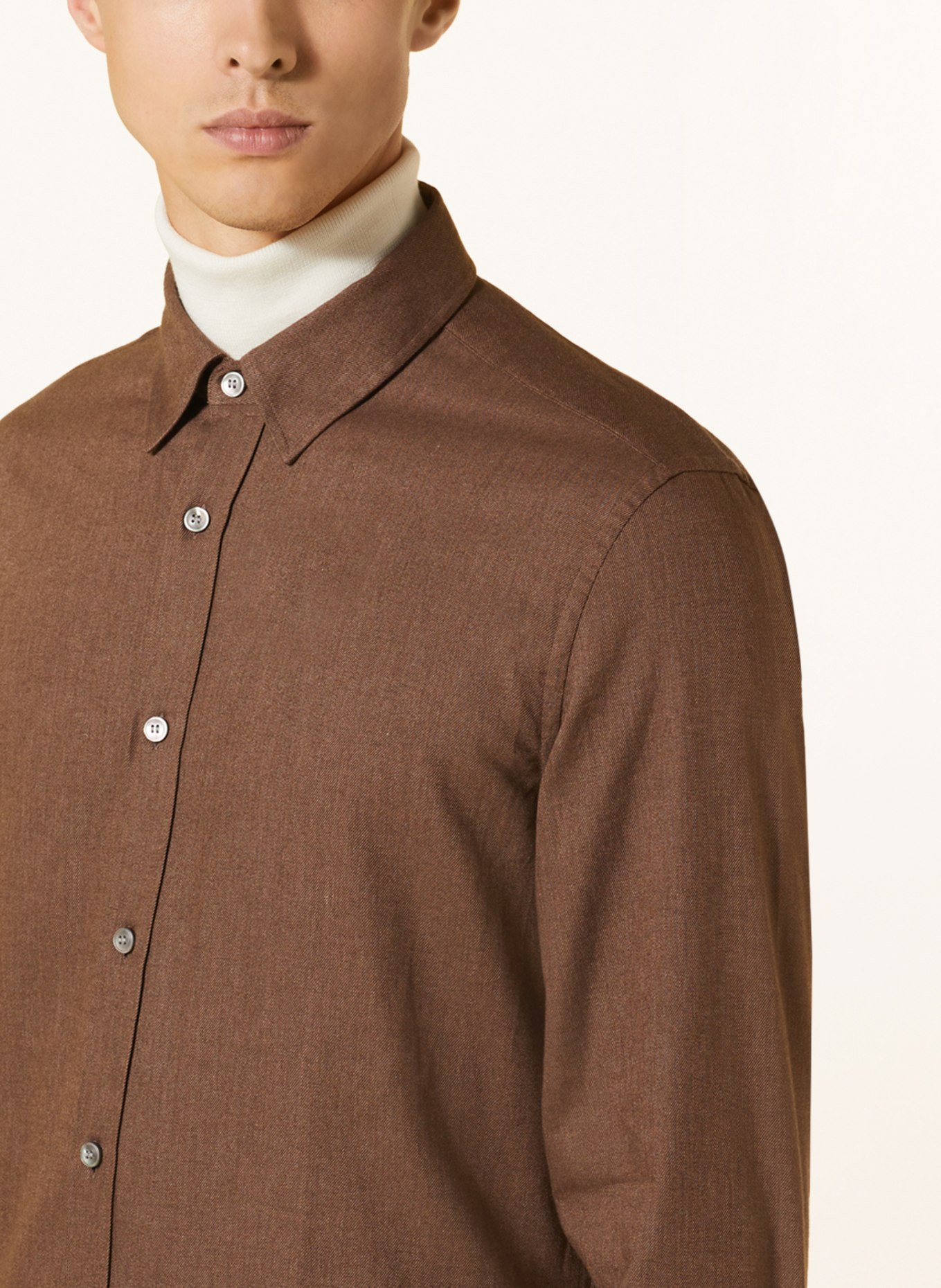 TIGER OF SWEDEN Shirt BENJAMINS comfort fit, Color: BROWN (Image 4)