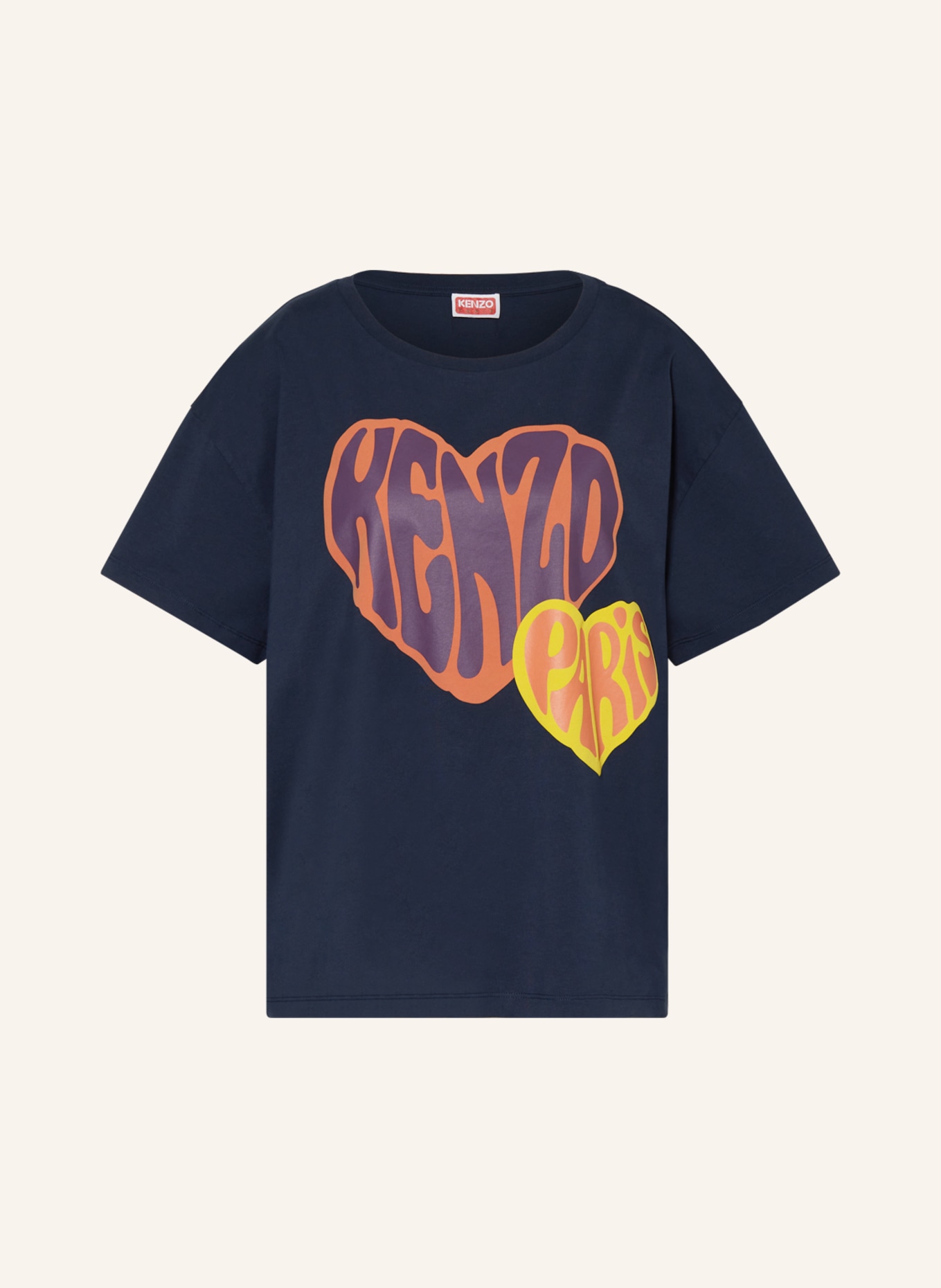 KENZO Oversized tričko HEARTS RELAX, Barva: MODRÁ (Obrázek 1)
