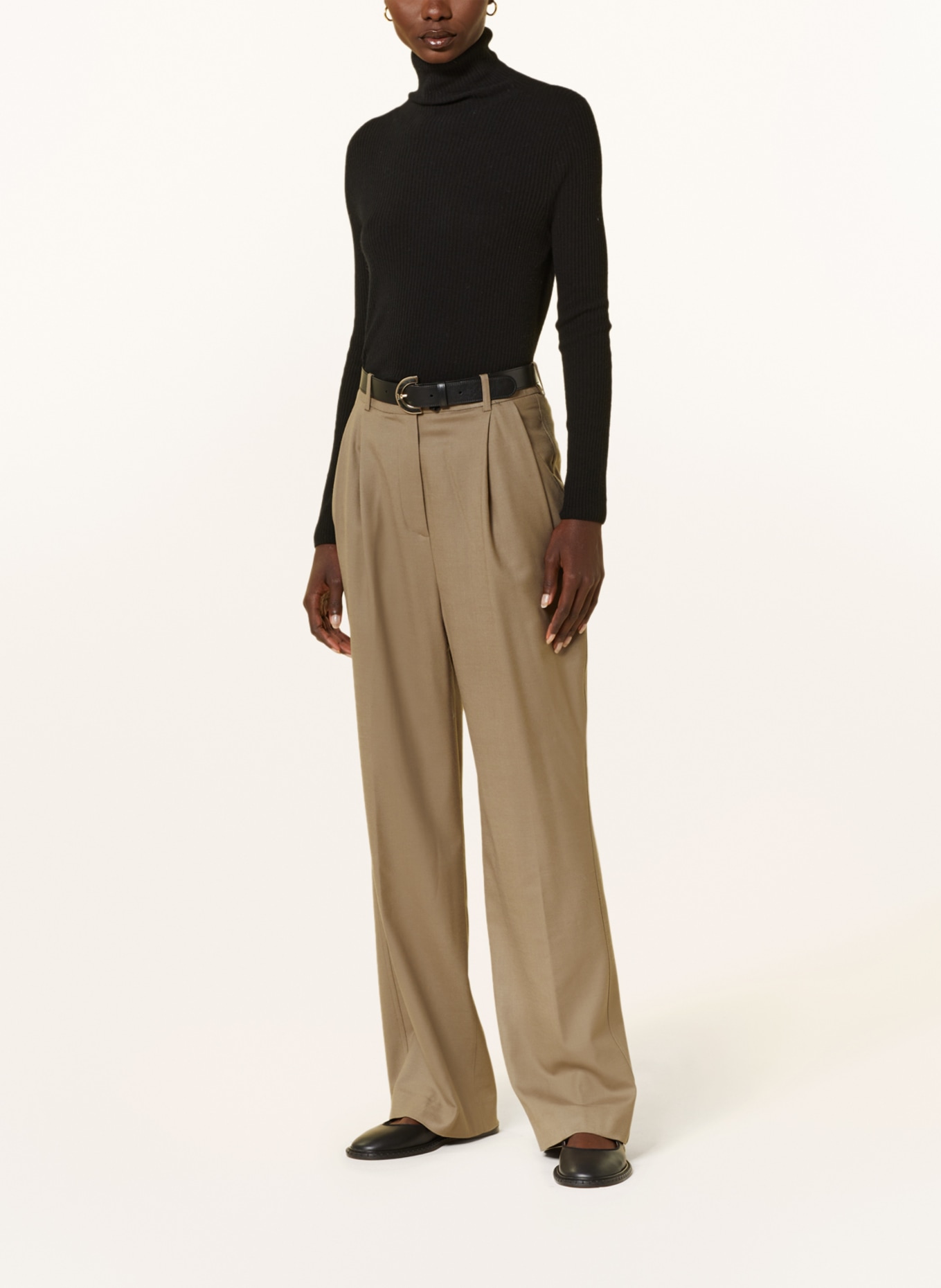 LOULOU STUDIO Wide leg trousers SOLO, Color: BEIGE (Image 2)
