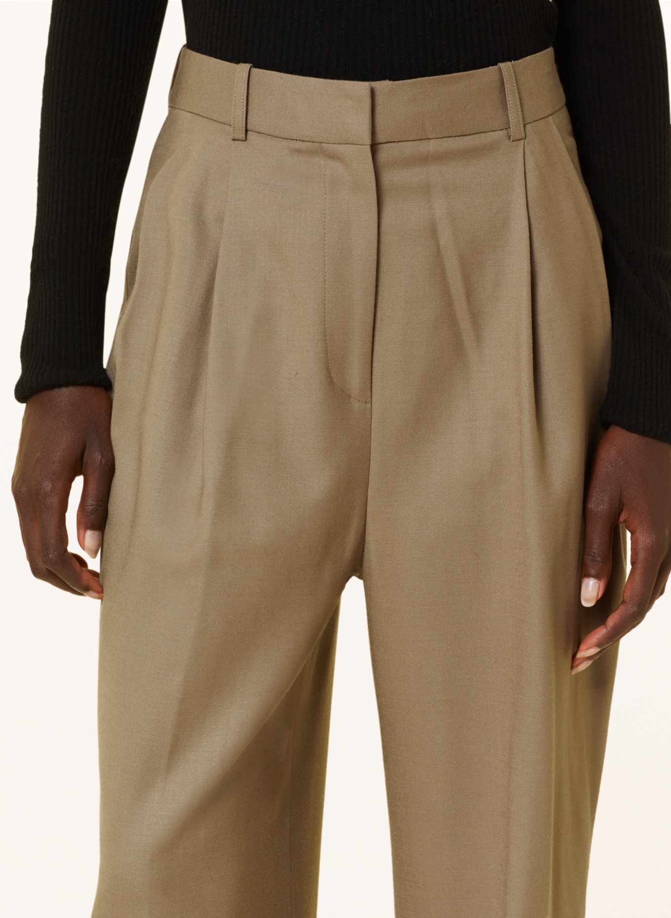LOULOU STUDIO Wide leg trousers SOLO, Color: BEIGE (Image 5)