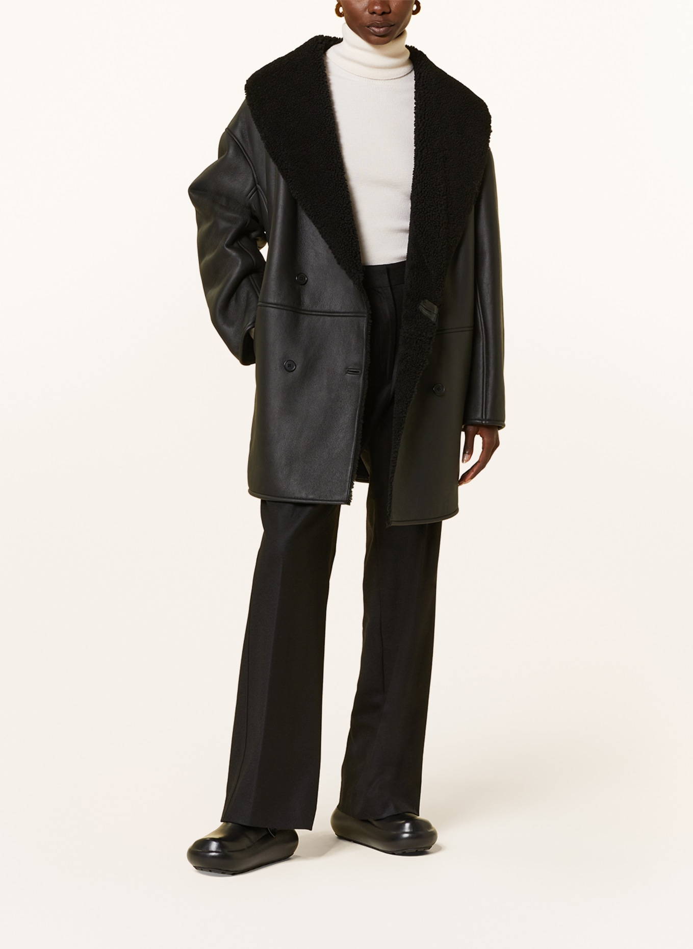 LOULOU STUDIO Lambskin jacket NAMO, Color: BLACK (Image 2)