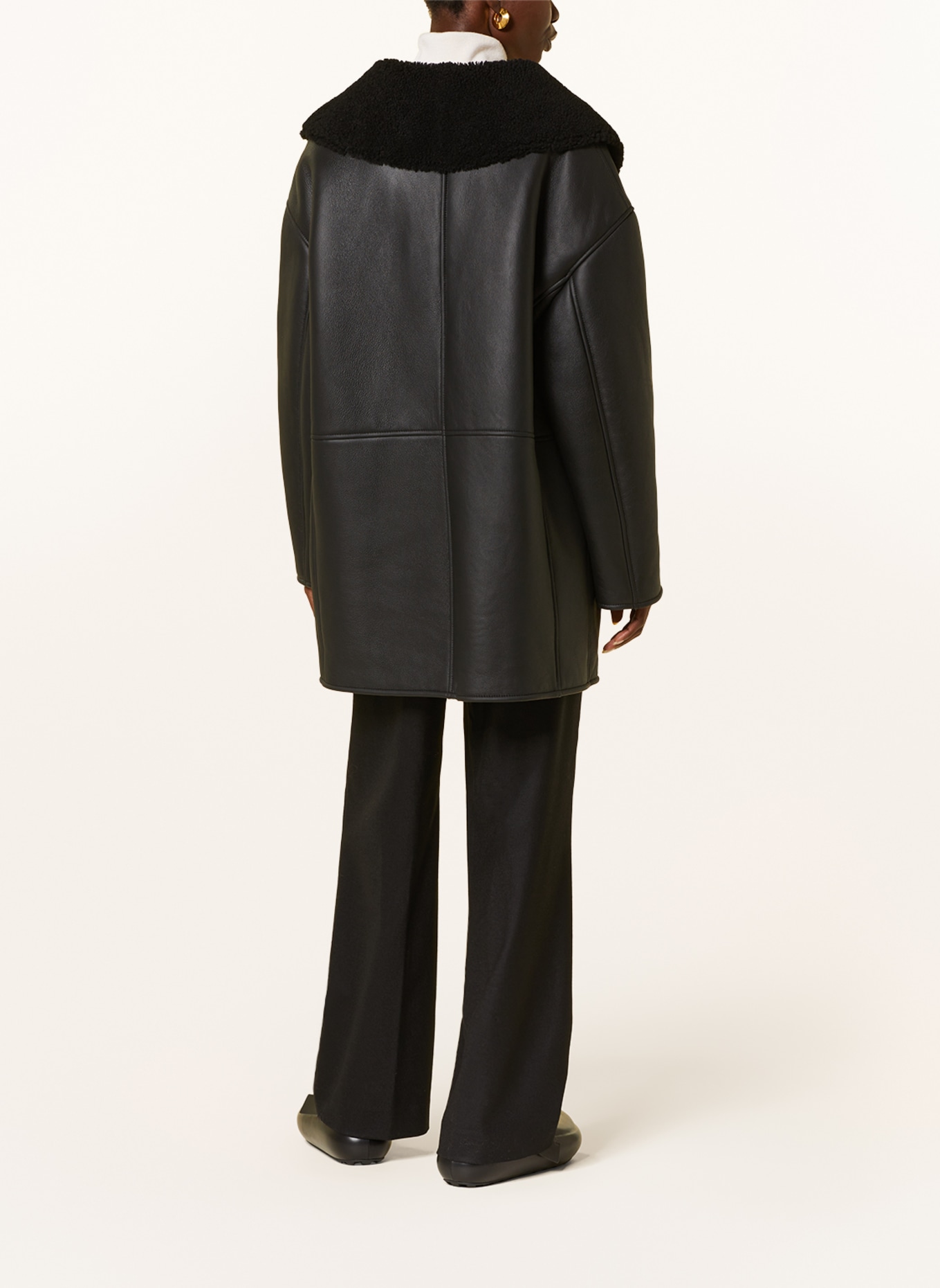 LOULOU STUDIO Lambskin jacket NAMO, Color: BLACK (Image 3)