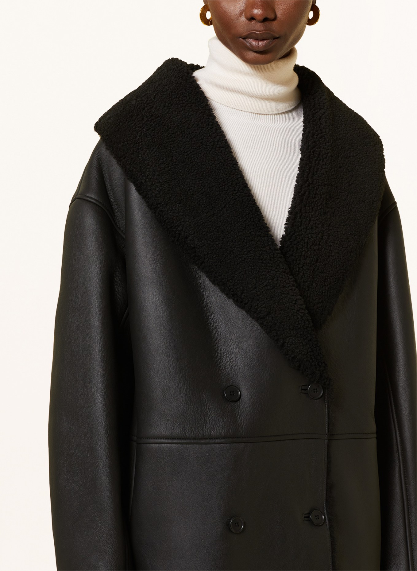 LOULOU STUDIO Lambskin jacket NAMO, Color: BLACK (Image 4)