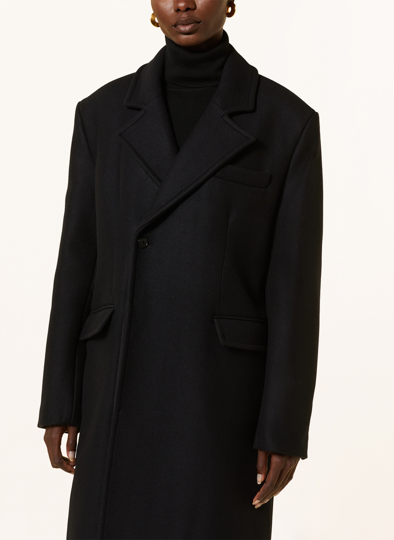LOULOU STUDIO Wool coat VIDO, Color: BLACK (Image 4)
