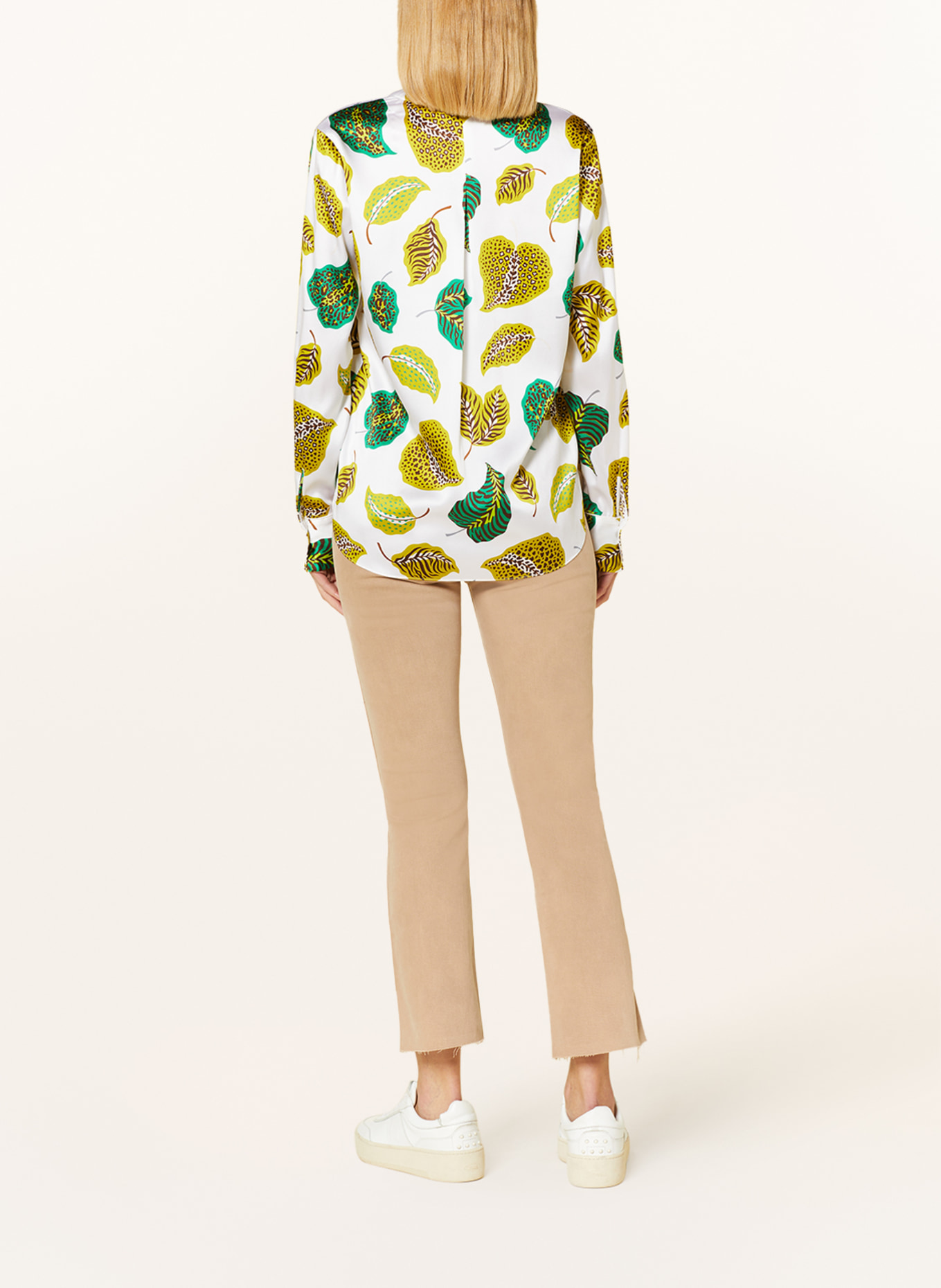 HERZEN'S ANGELEGENHEIT Shirt blouse in silk, Color: WHITE/ YELLOW/ GREEN (Image 3)