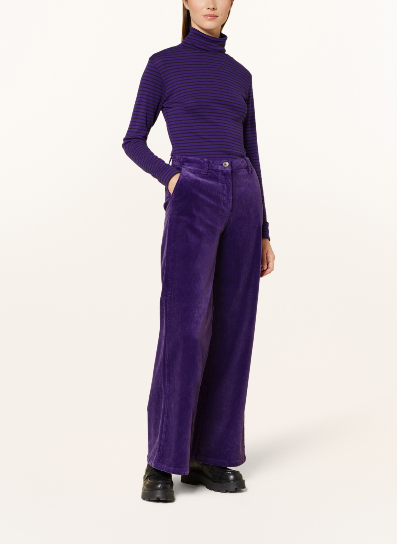 FYNCH-HATTON Wide leg trousers made of corduroy, Color: PURPLE (Image 2)