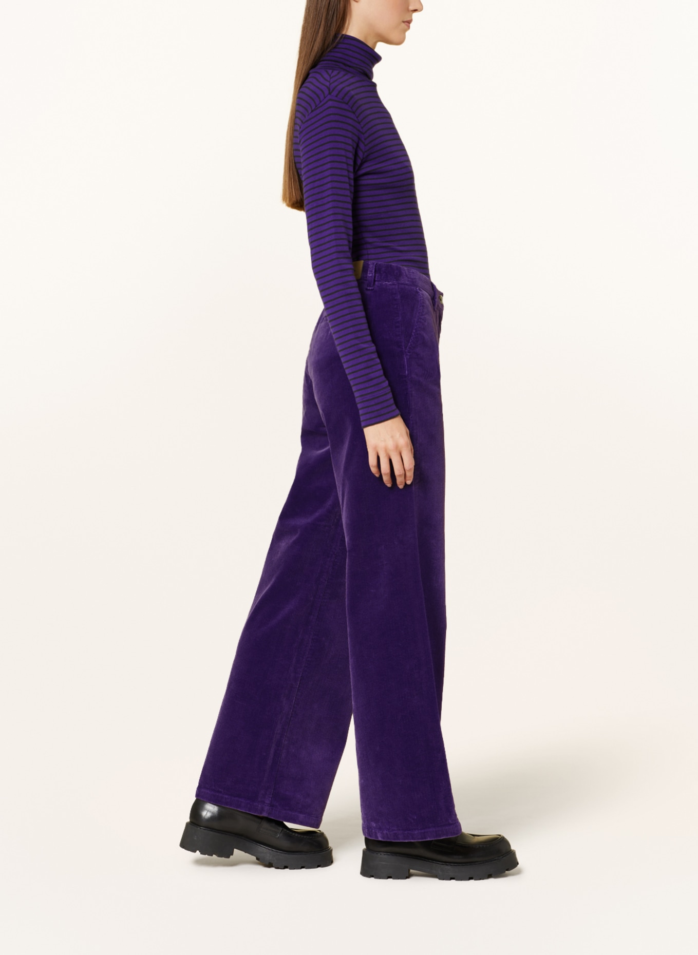 FYNCH-HATTON Wide leg trousers made of corduroy, Color: PURPLE (Image 4)