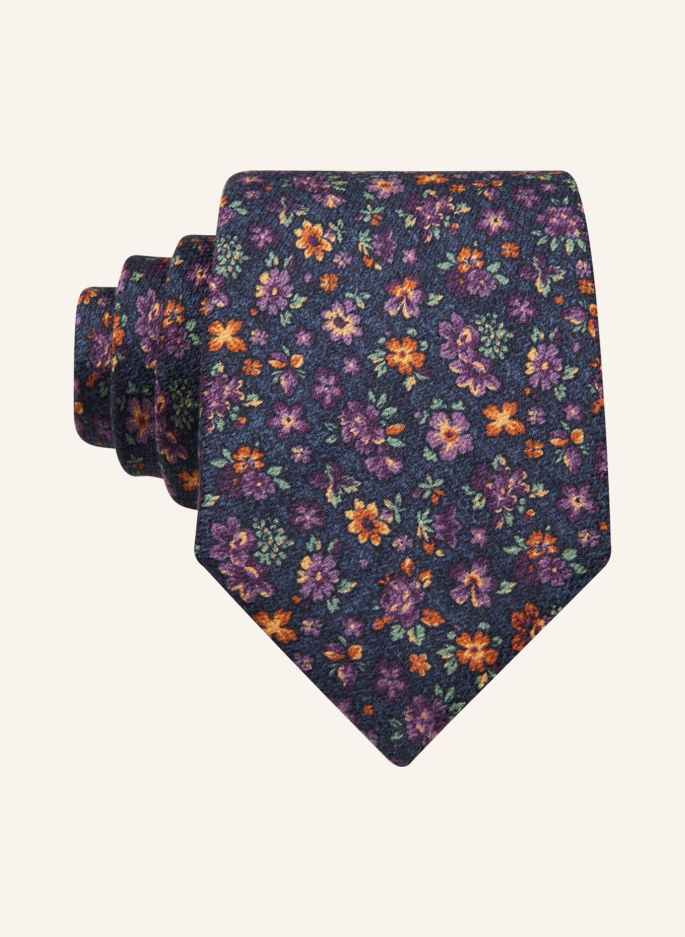 PAUL Krawatte, Farbe: DUNKELBLAU/ LILA/ DUNKELGELB (Bild 1)