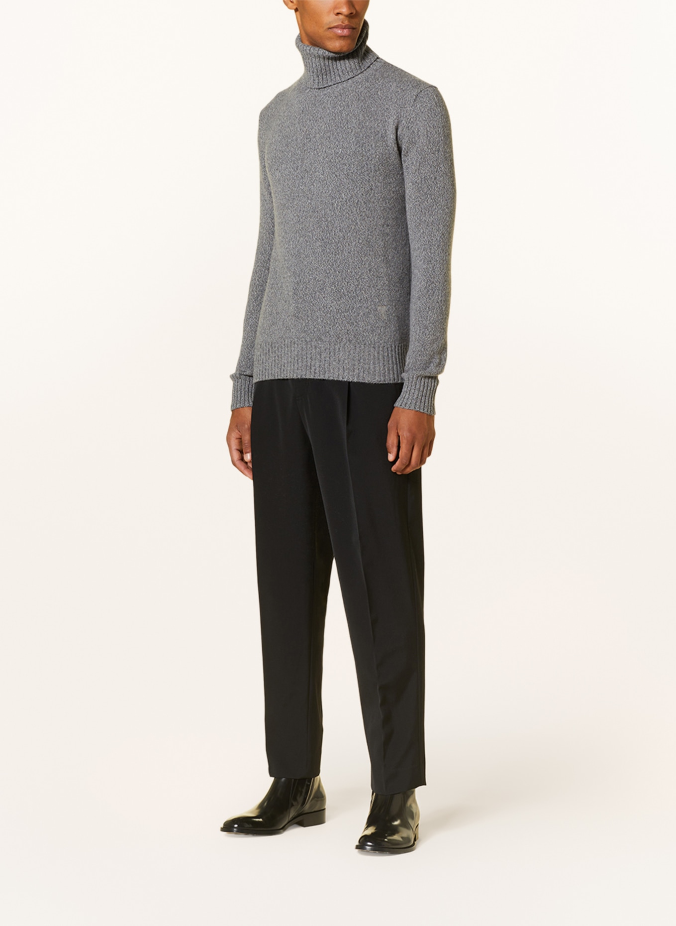 AMI PARIS Turtleneck sweater in cashmere, Color: DARK GRAY (Image 2)
