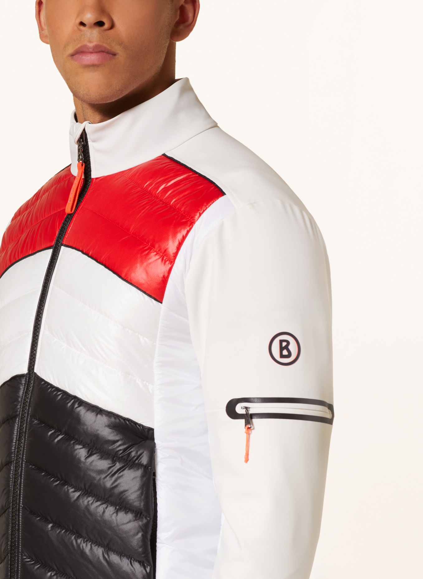 BOGNER Hybrid quilted jacket JADON, Color: WHITE/ BLACK/ RED (Image 4)