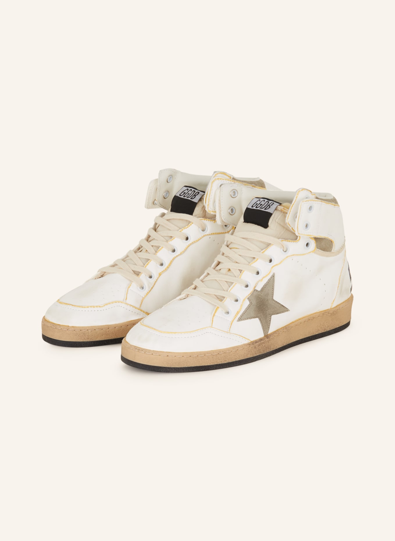 GOLDEN GOOSE High-top sneakers SKY STAR, Color: WHITE/ TAUPE/ YELLOW (Image 1)