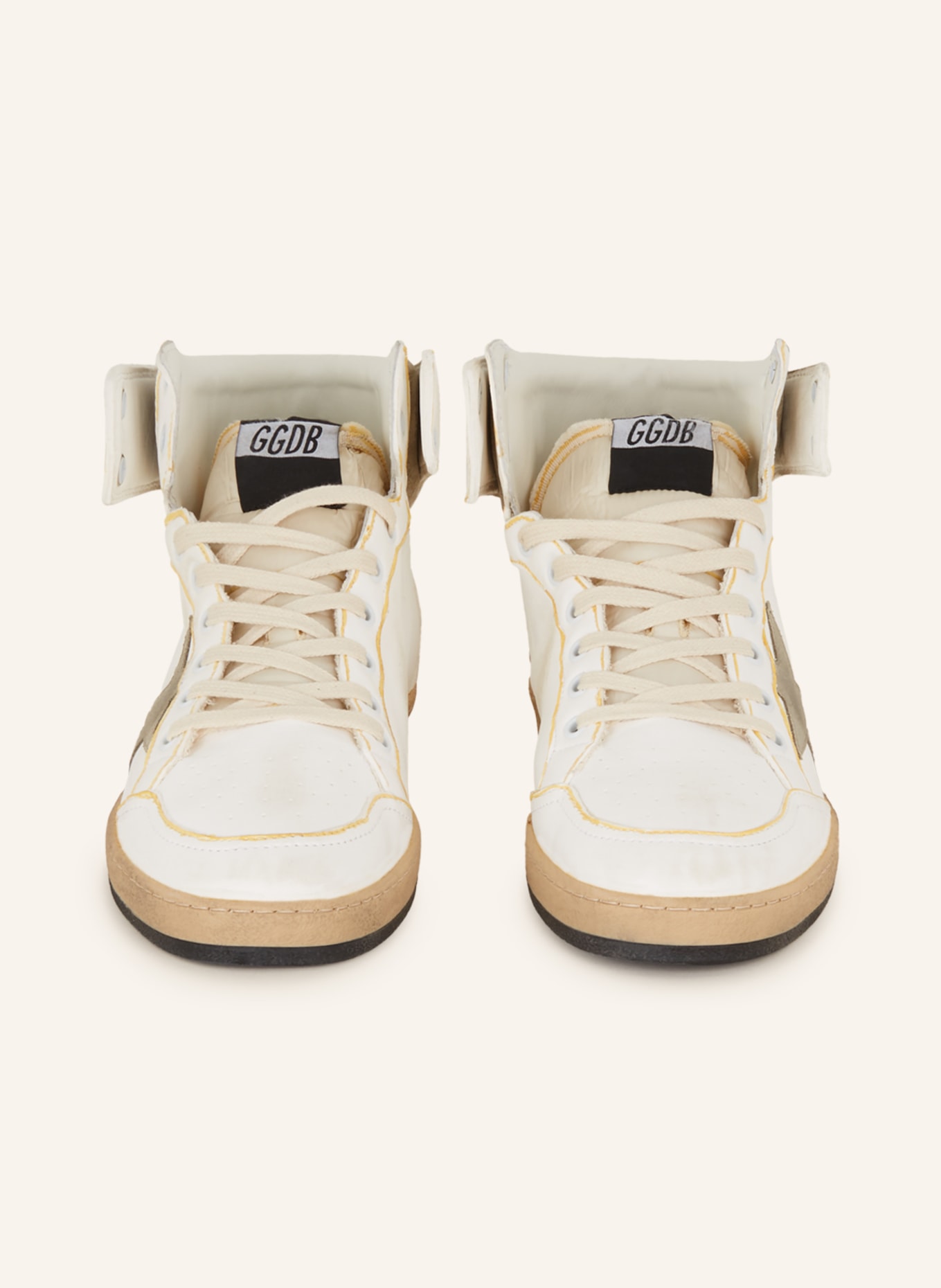 GOLDEN GOOSE High-top sneakers SKY STAR, Color: WHITE/ TAUPE/ YELLOW (Image 3)