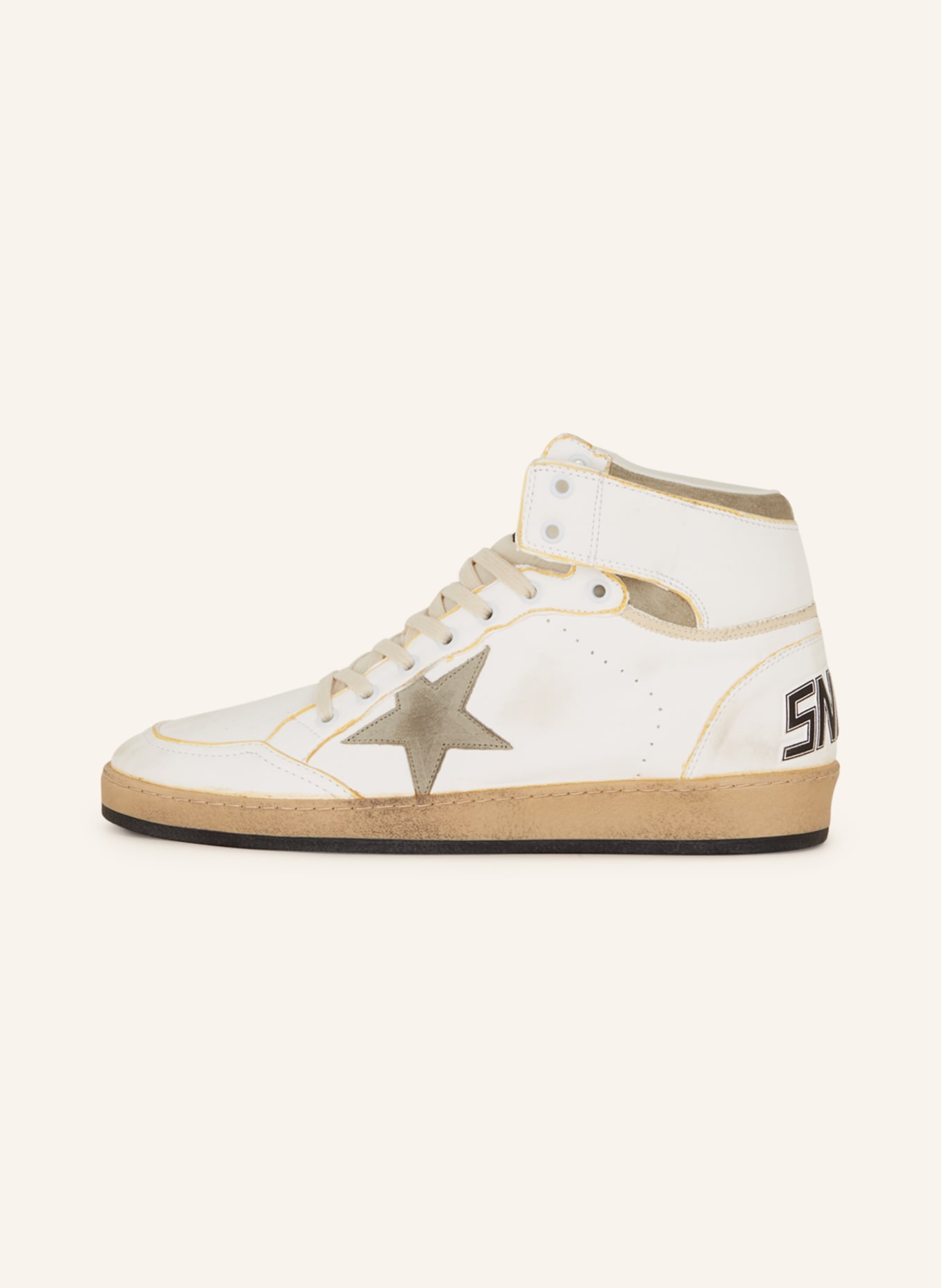 GOLDEN GOOSE High-top sneakers SKY STAR, Color: WHITE/ TAUPE/ YELLOW (Image 4)