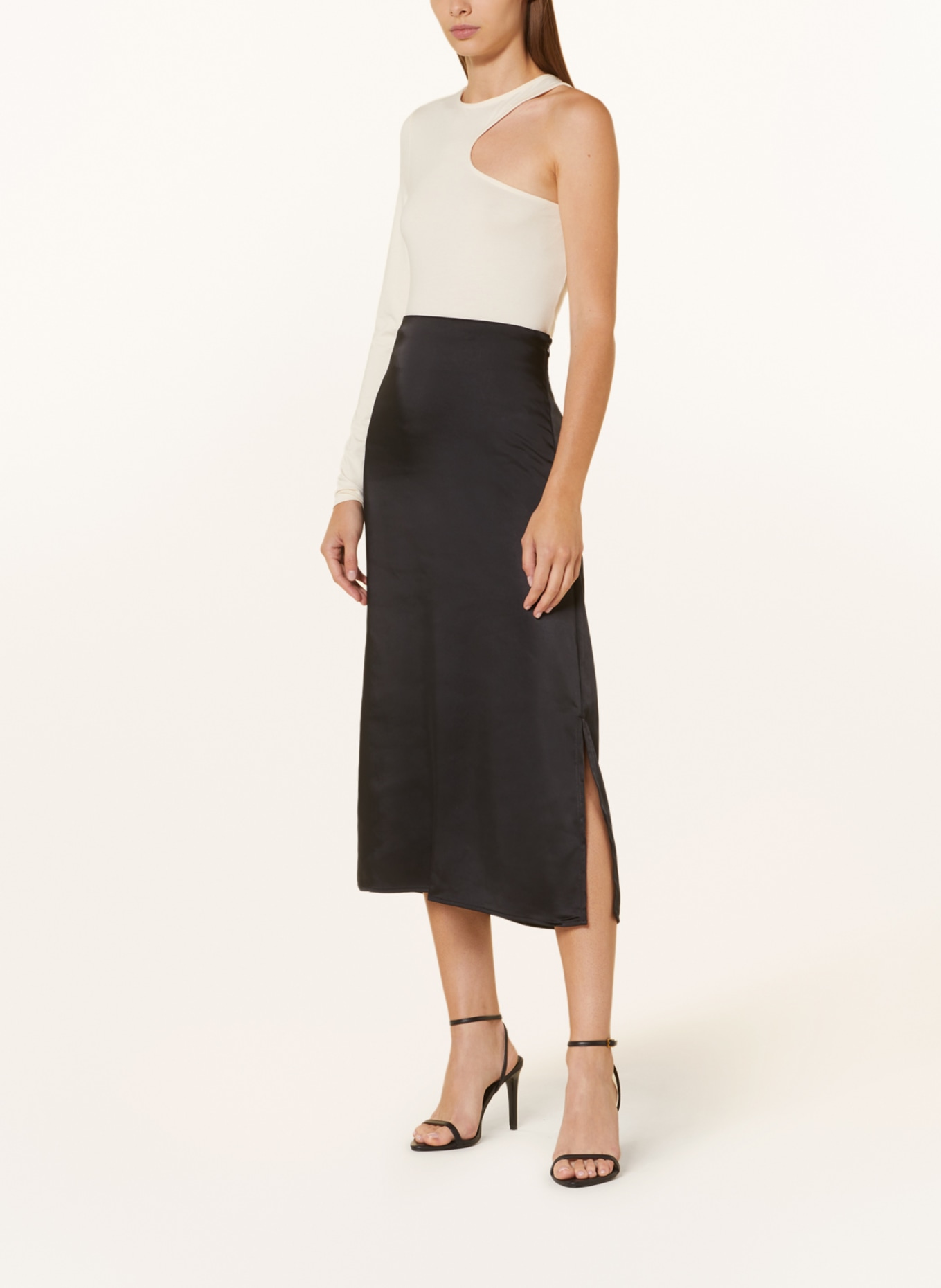 ONLY Satin skirt, Color: BLACK (Image 2)