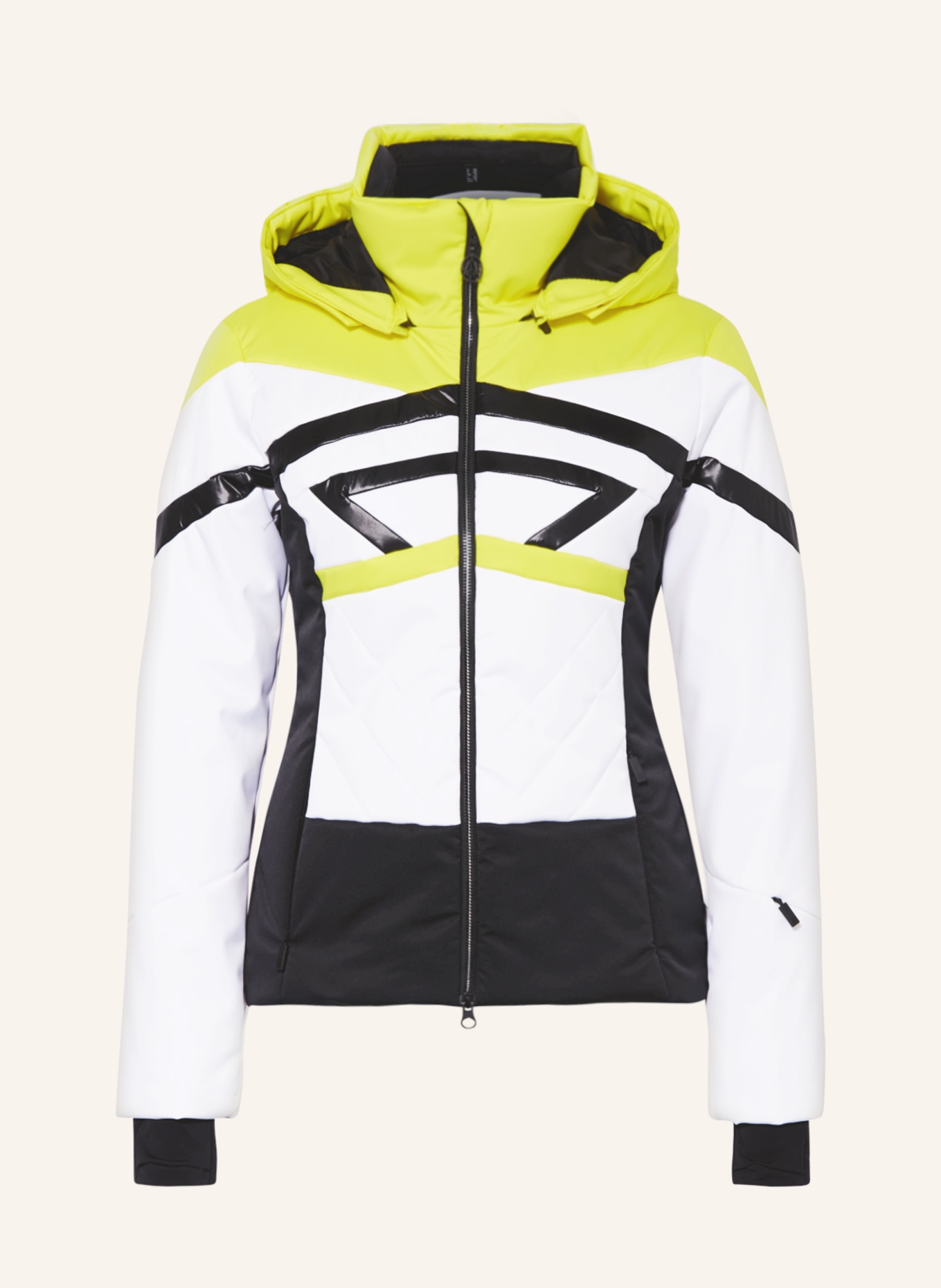 SPORTALM Ski jacket, Color: BLACK/ WHITE/ YELLOW (Image 1)