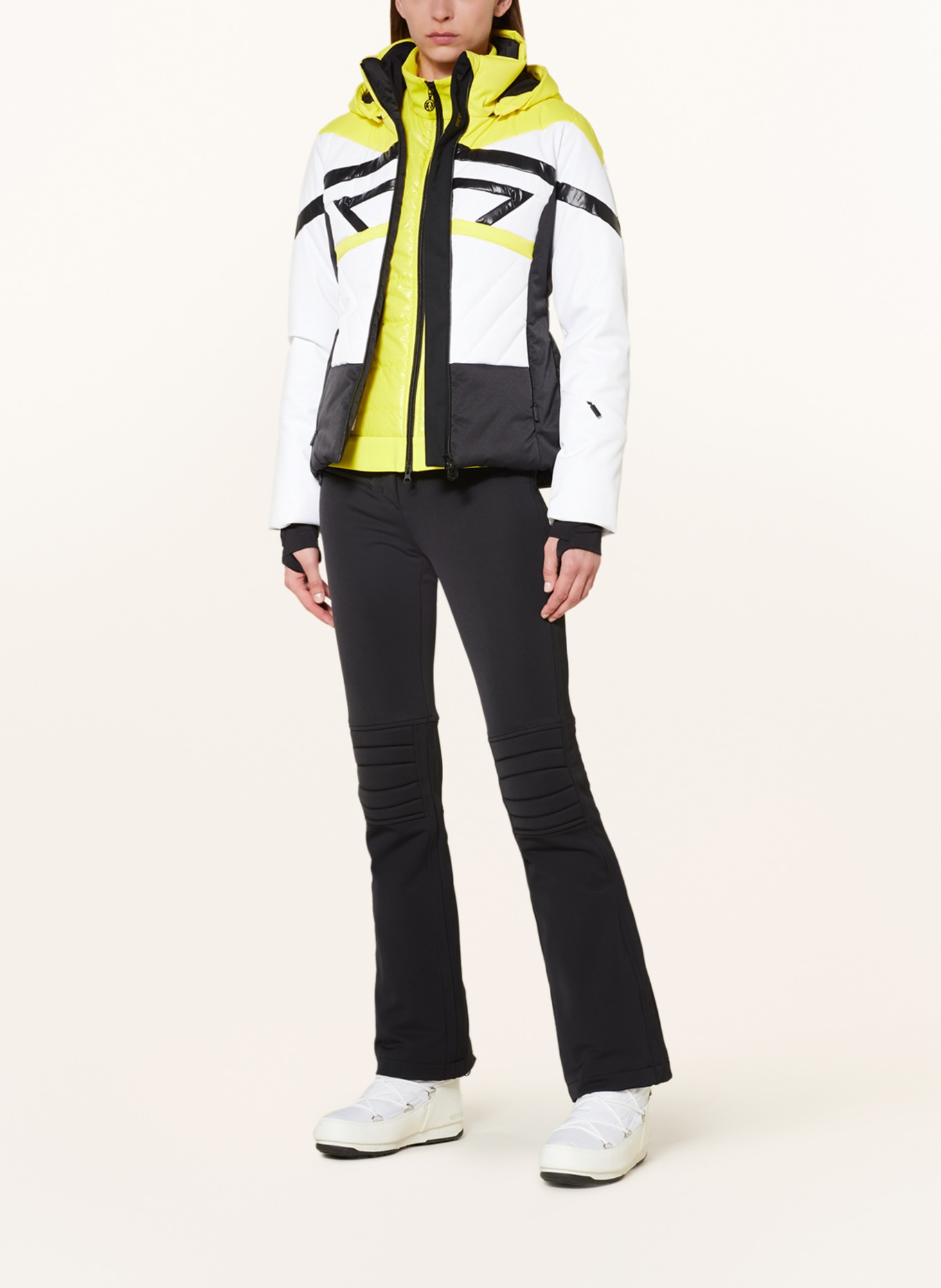 SPORTALM Ski jacket, Color: BLACK/ WHITE/ YELLOW (Image 2)