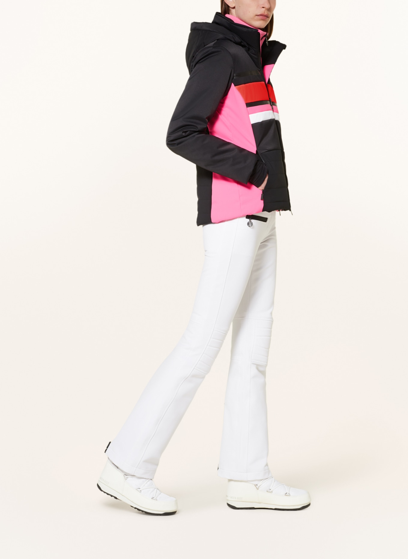 SPORTALM Ski jacket, Color: BLACK/ NEON PINK/ WHITE (Image 4)