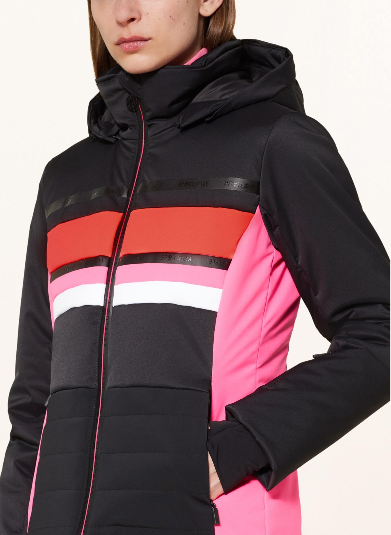 SPORTALM Ski jacket, Color: BLACK/ NEON PINK/ WHITE (Image 5)