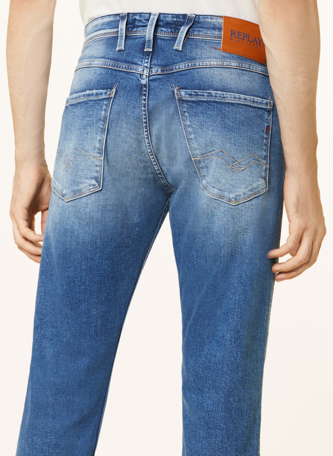 REPLAY Destroyed jeans ANBASS slim fit, Color: 009 MEDIUM BLUE (Image 5)