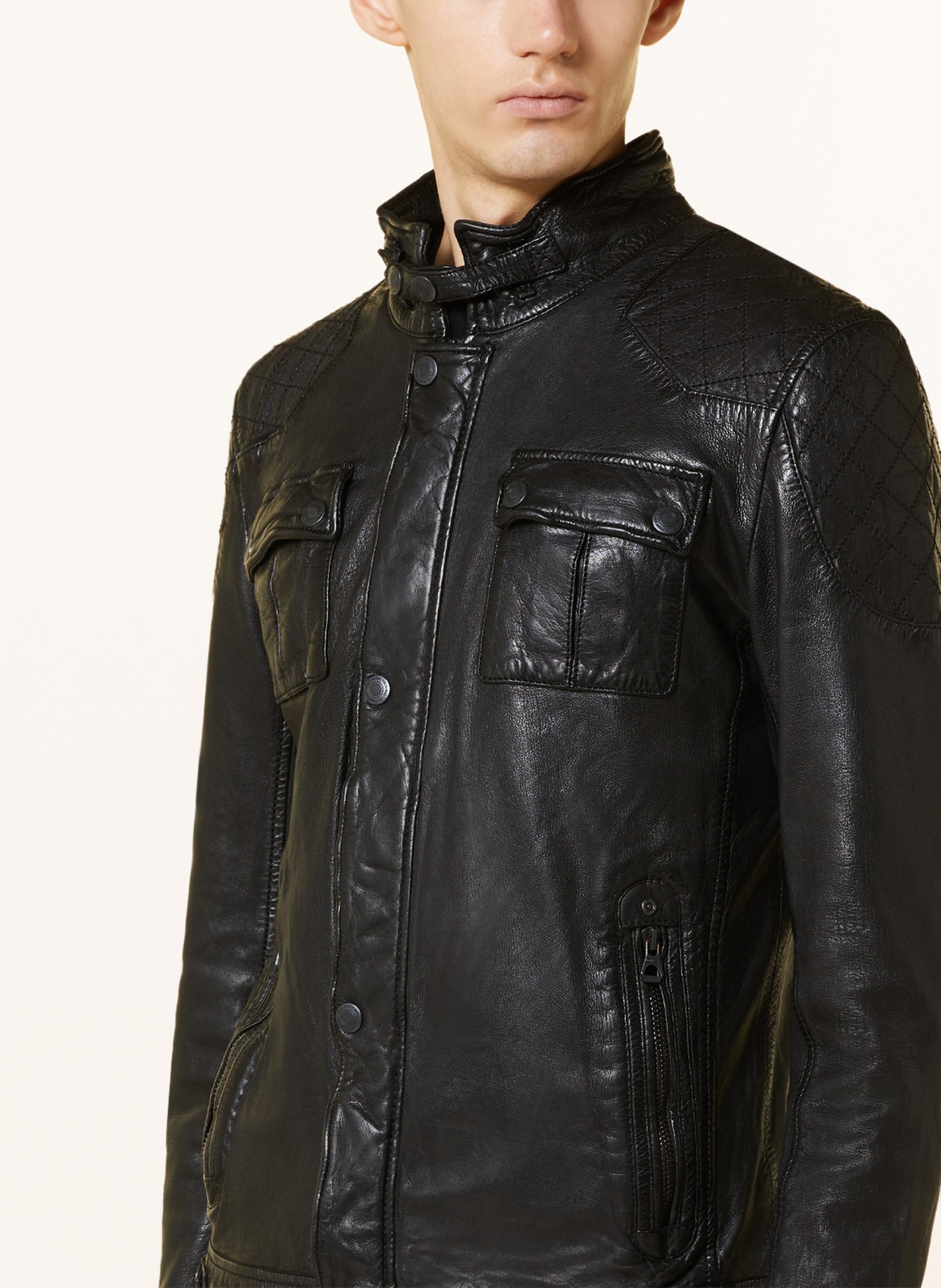 gipsy Leather jacket GMNEVADO, Color: BLACK (Image 4)