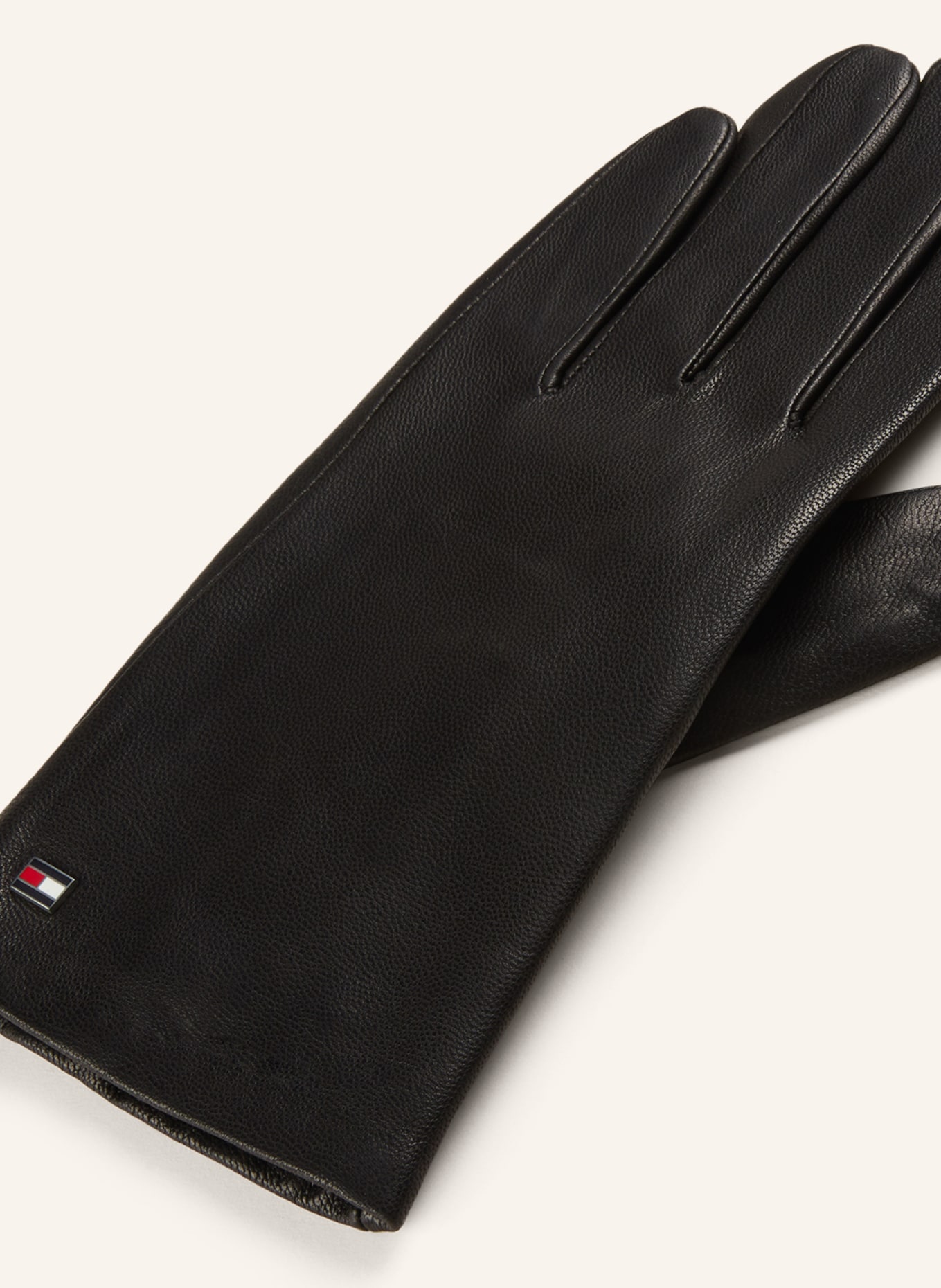 TOMMY HILFIGER Skórzane rękawiczki umożliwiające obsługę ekranów dotykowych, Kolor: CZARNY (Obrazek 2)