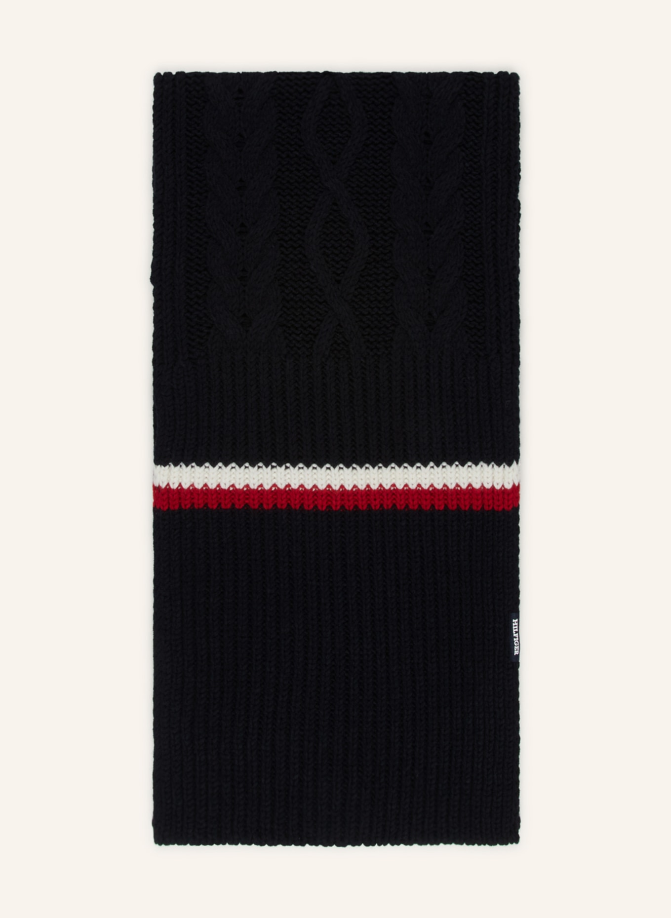 TOMMY HILFIGER Scarf: DARK BLUE/ WHITE/ DARK RED