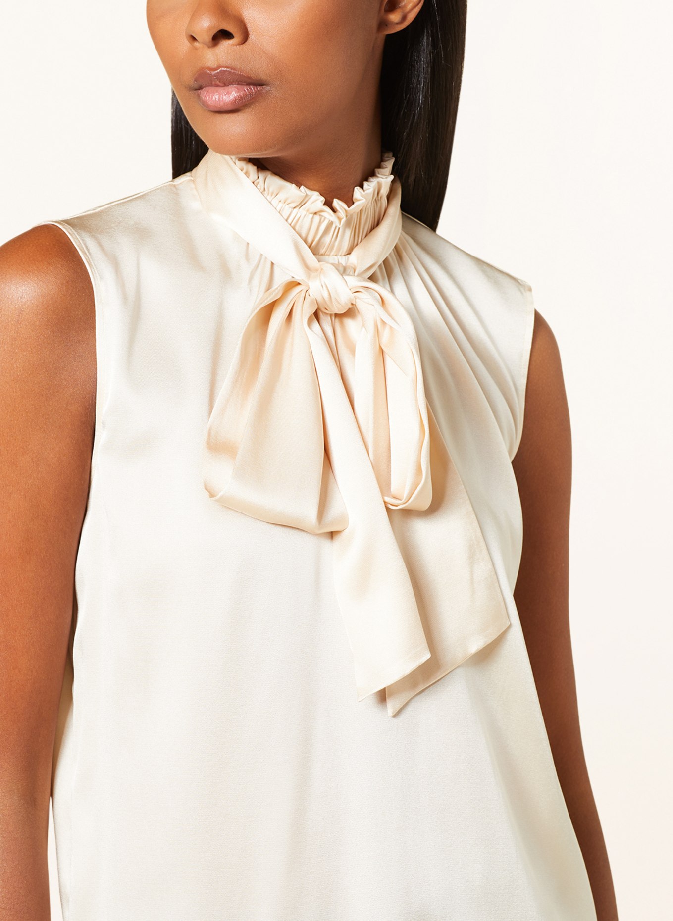 van Laack Blouse top PRAG with detachable bow-tie, Color: CREAM (Image 4)