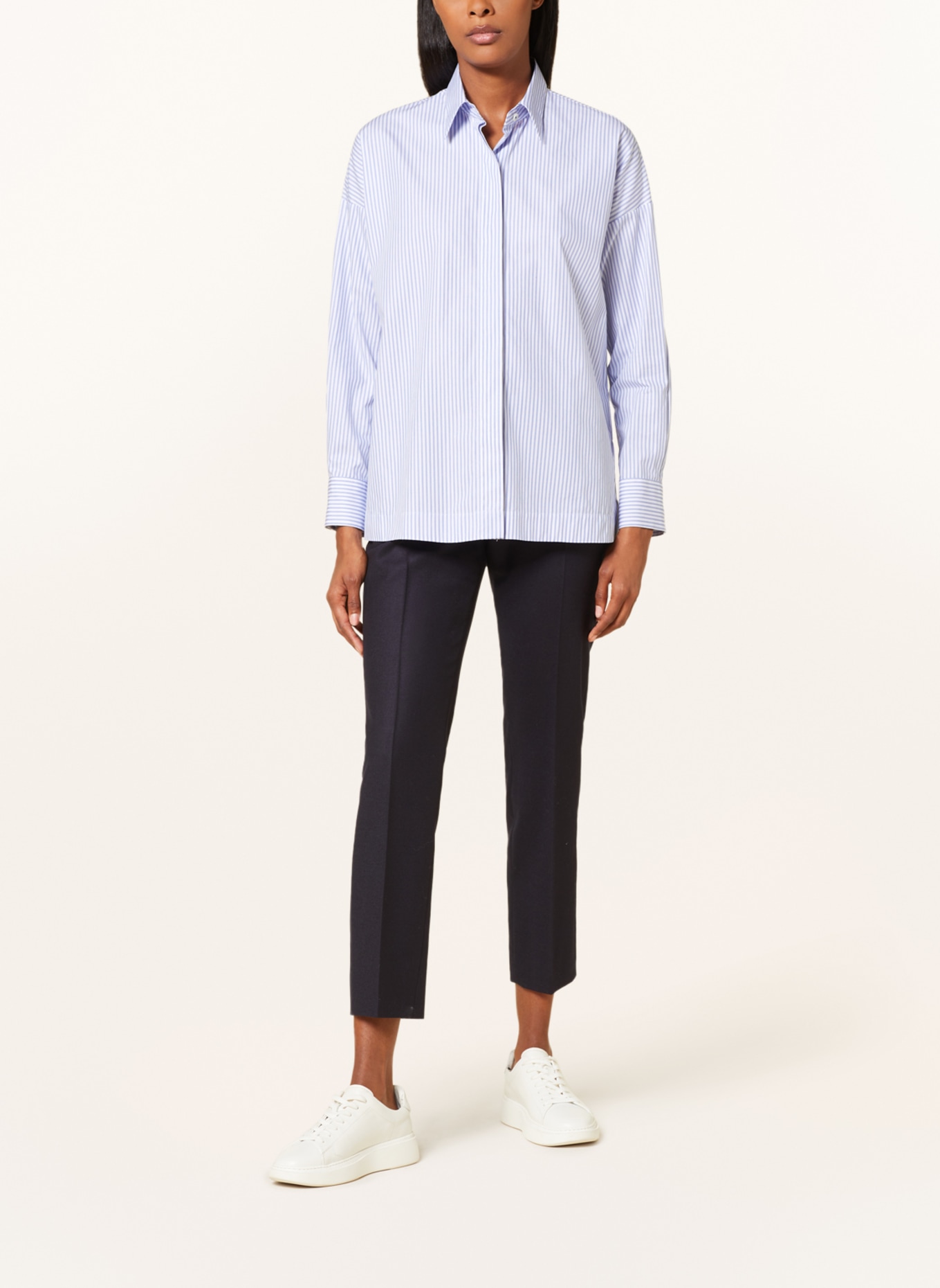 van Laack Shirt blouse INULI, Color: LIGHT BLUE/ WHITE (Image 2)