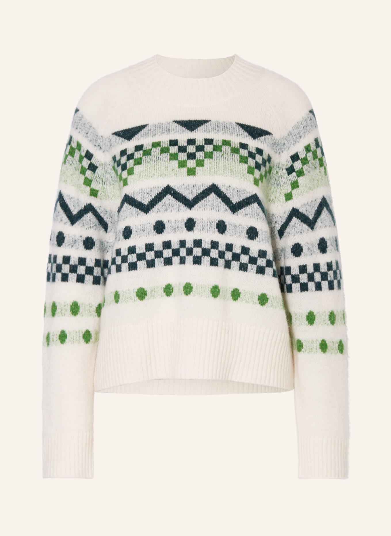 Marc O'Polo DENIM Sweater, Color: ECRU/ LIGHT GREEN/ TEAL (Image 1)