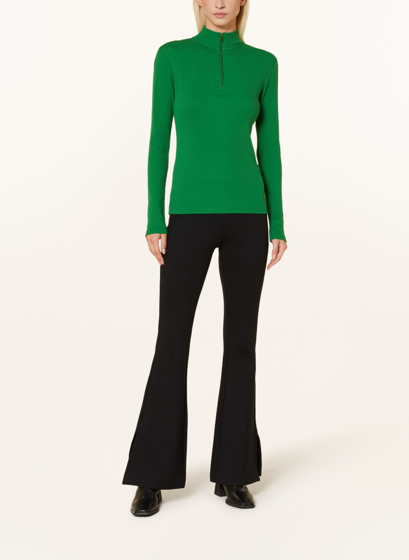 Marc O'Polo DENIM Jersey half-zip sweater, Color: GREEN (Image 2)