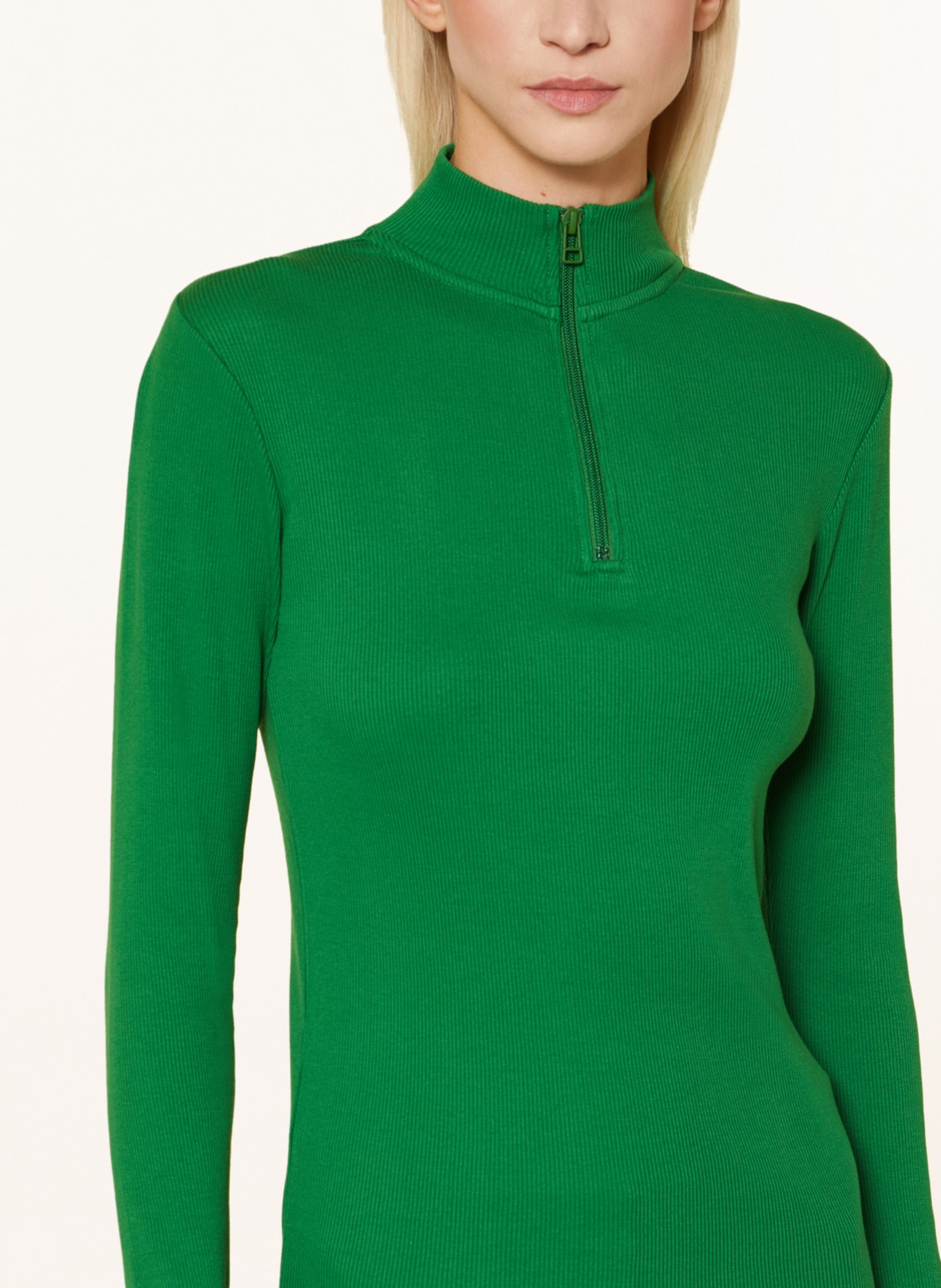 Marc O'Polo DENIM Jersey half-zip sweater, Color: GREEN (Image 4)