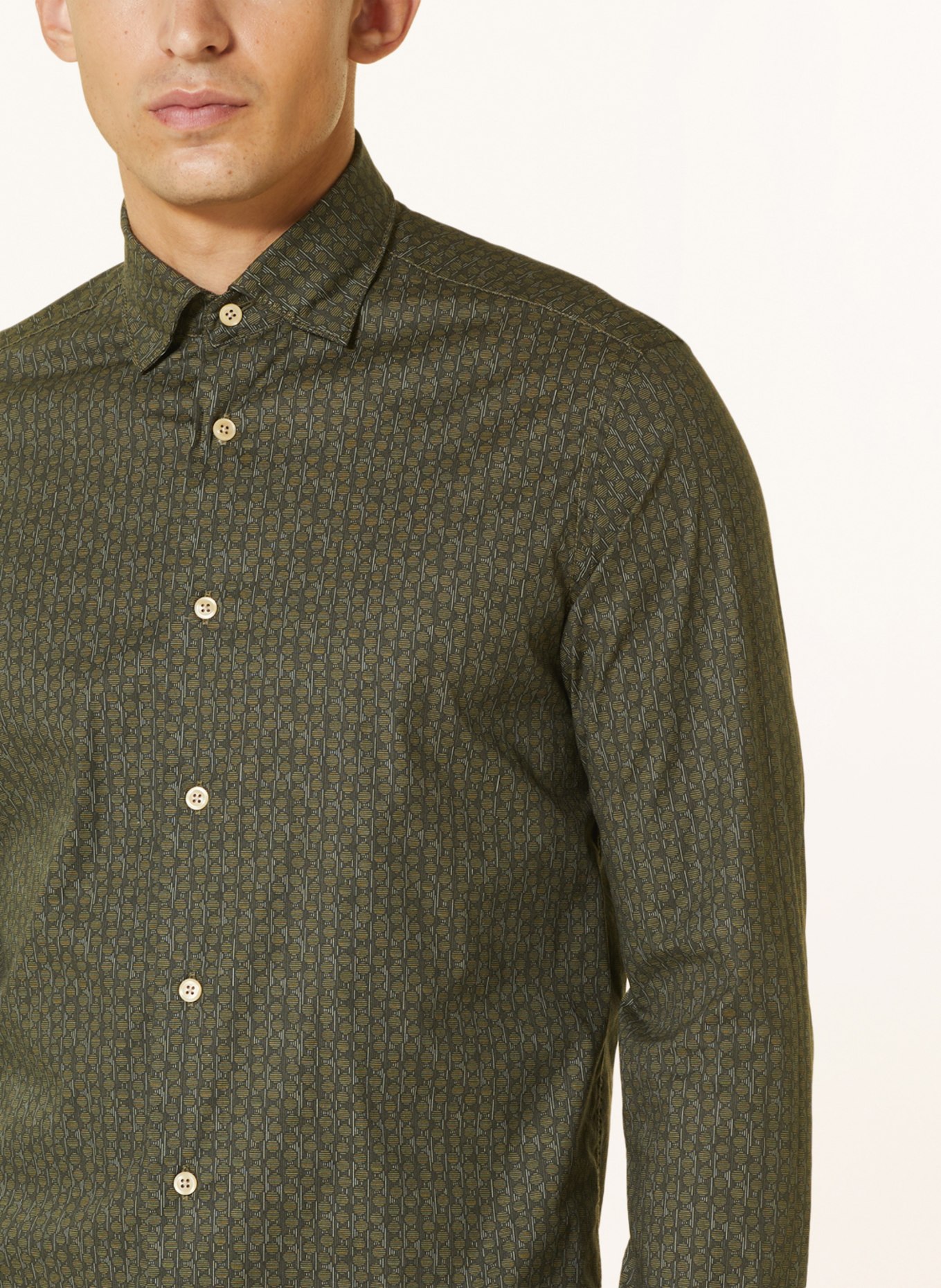 FIL NOIR Shirt TREVISO shaped fit, Color: LIGHT GREEN/ DARK GREEN/ GREEN (Image 4)