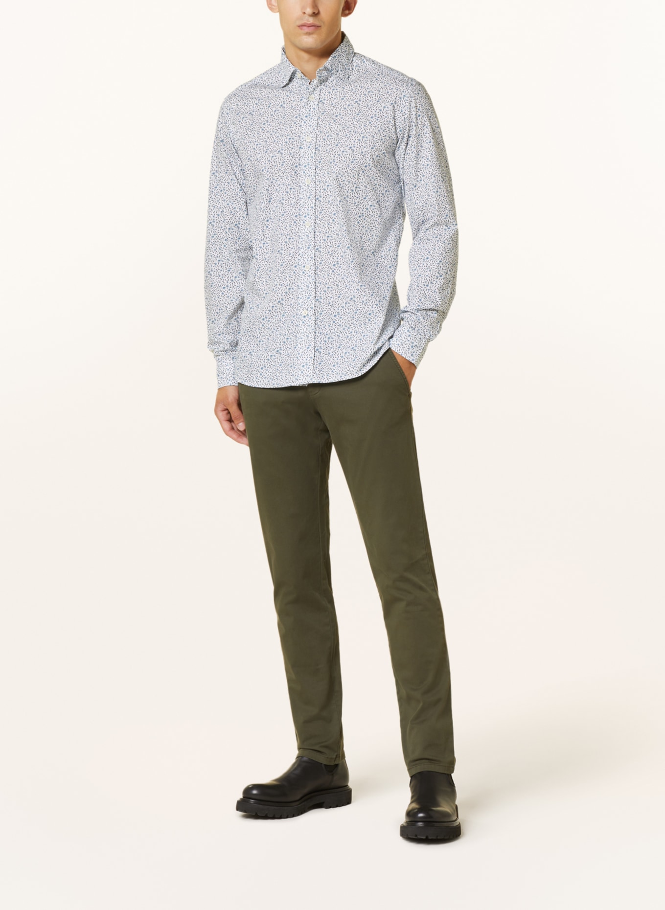 FIL NOIR Shirt ROMA slim fit, Color: WHITE/ BLUE/ GREEN (Image 2)