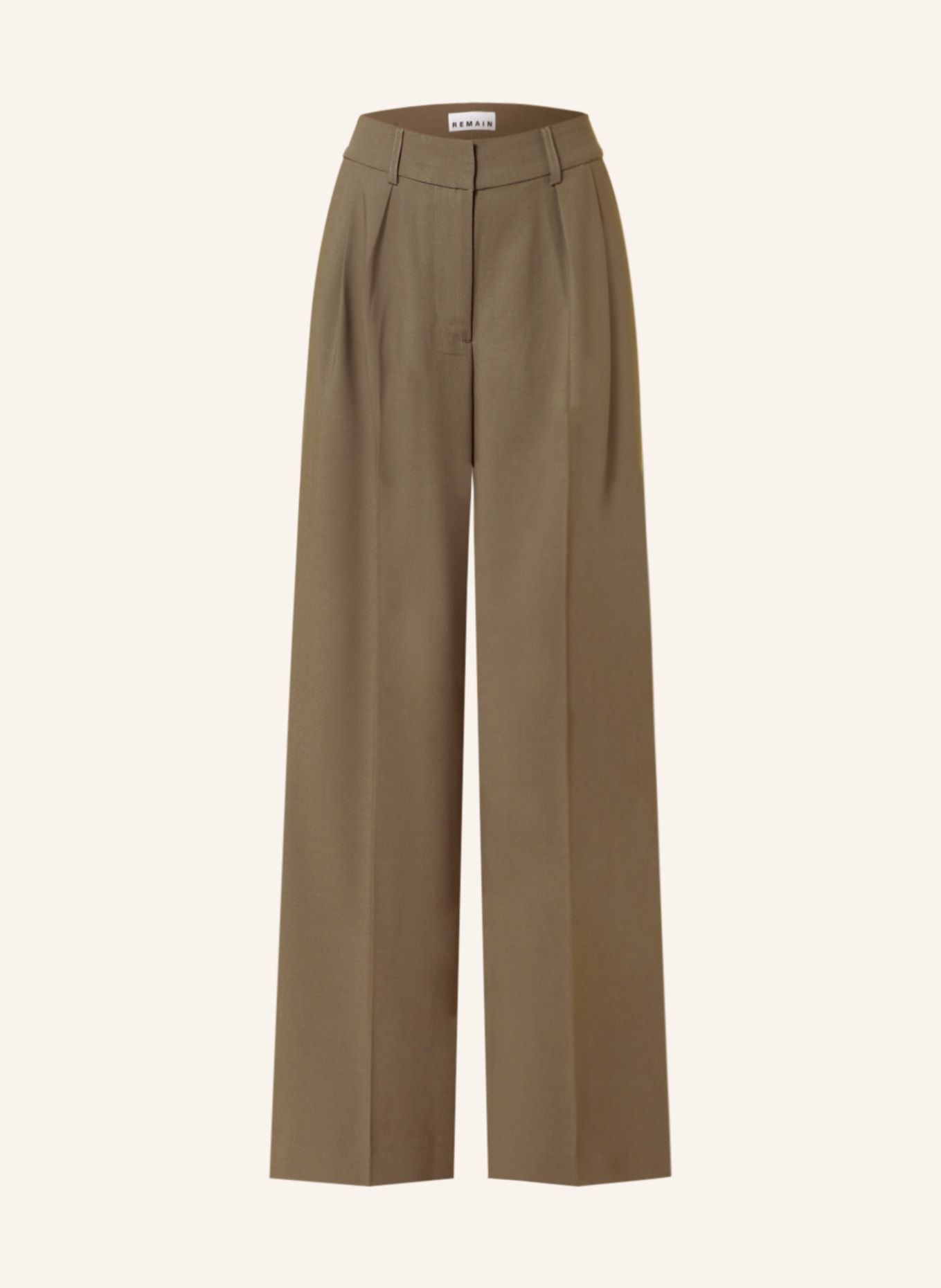 REMAIN Wide leg trousers, Color: OLIVE (Image 1)